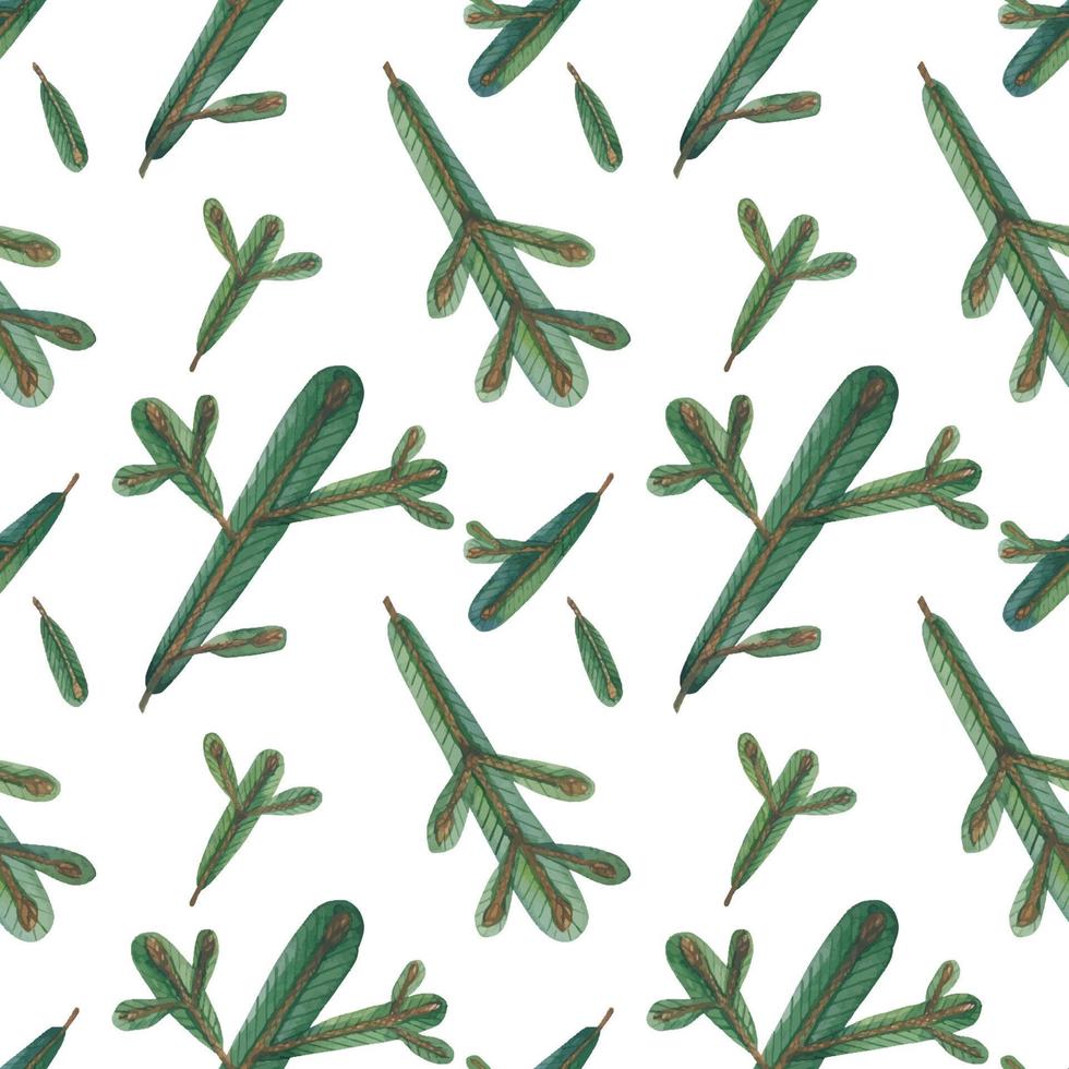 jul grön grenar sömlös mönster vektor