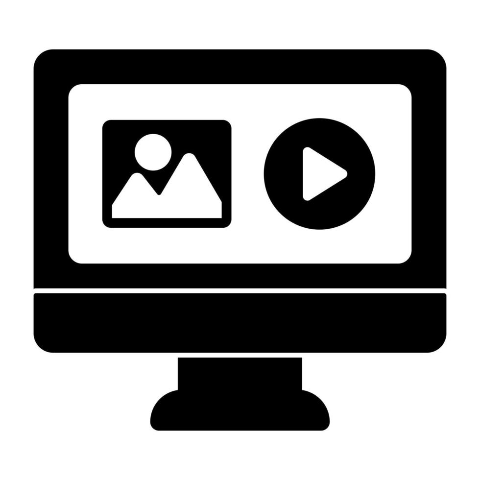 Symbol für Videoinhalte im flachen Design vektor