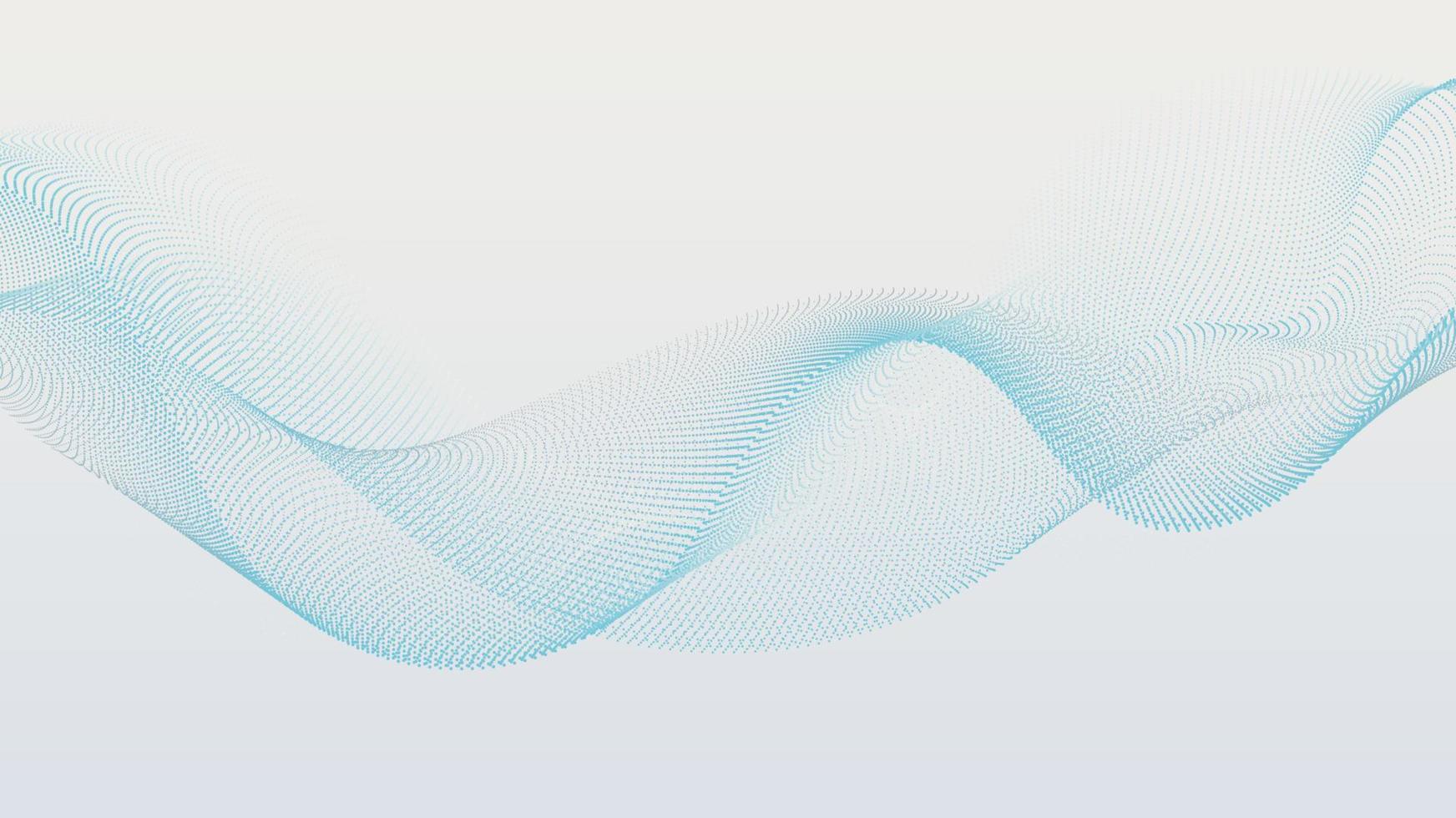 abstrakt digital teknologi trogen blå prickar dynamisk ljud Vinka strömmande partiklar på vit bakgrund vektor