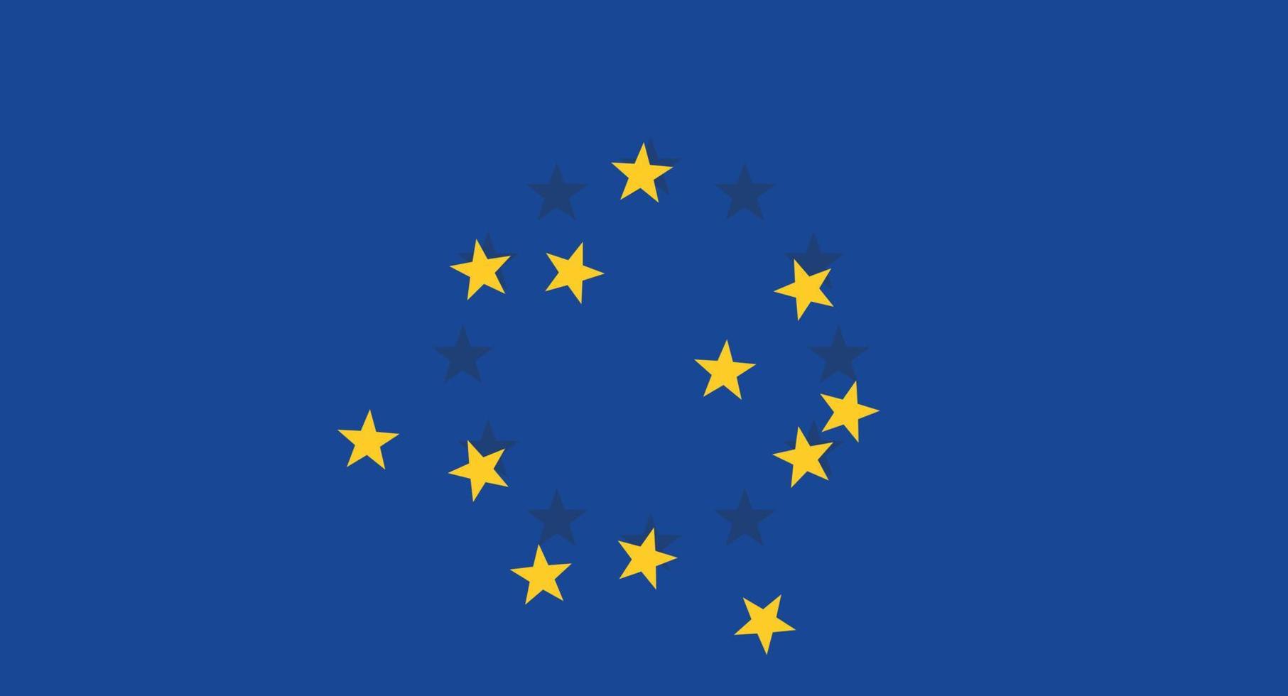 slutet av de europeisk union. europeisk union ekonomi kollaps. symbol av kris, lågkonjunktur, undergång och stock marknadsföra krascha. vektor