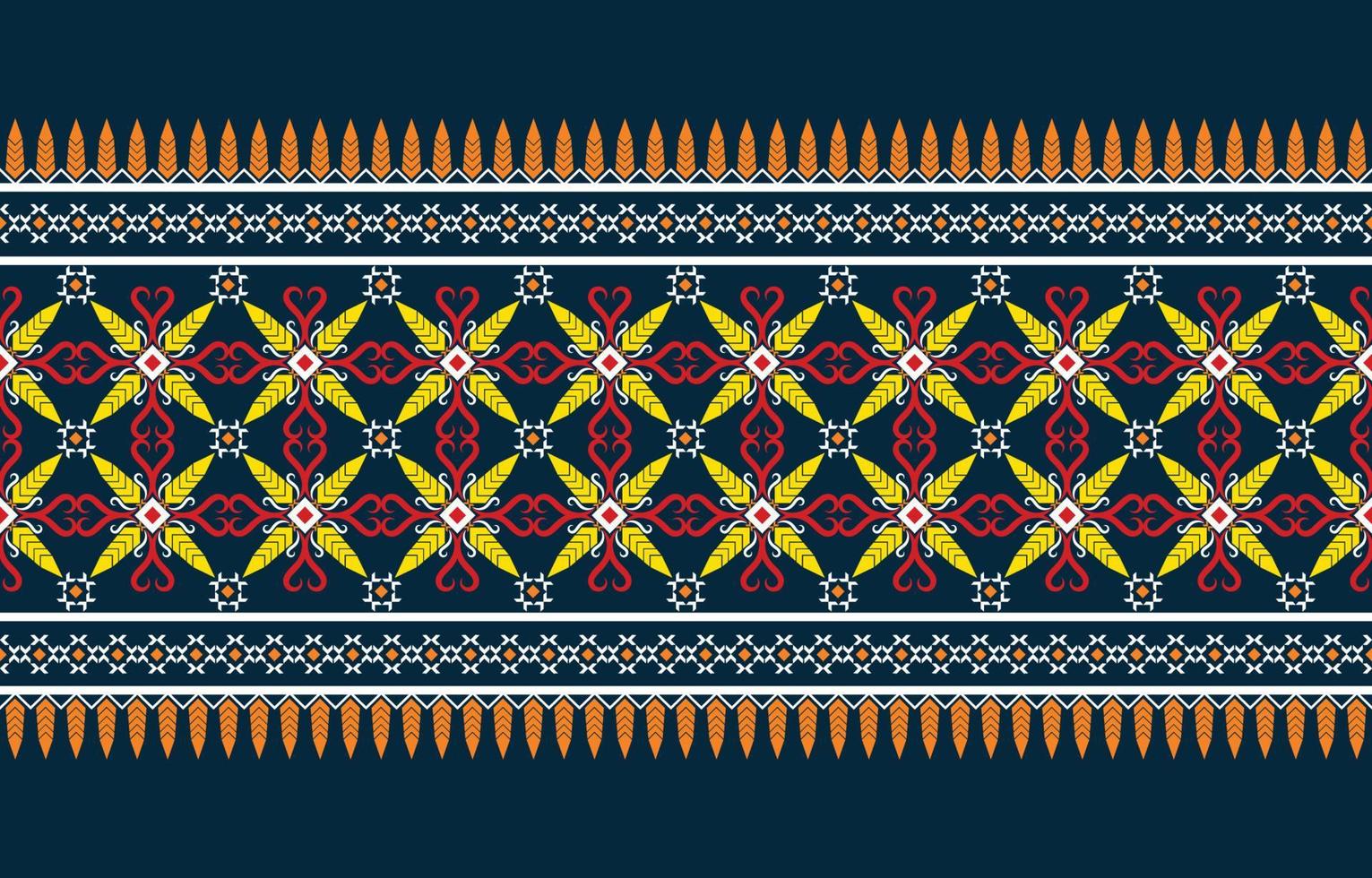 geometrisches ethnisches orientalisches Ikat nahtloses Muster traditionelles Design für Hintergrund, Teppich, Tapete, Kleidung, Verpackung, Batik, Stoff, Vektorillustration. Stickstil. vektor