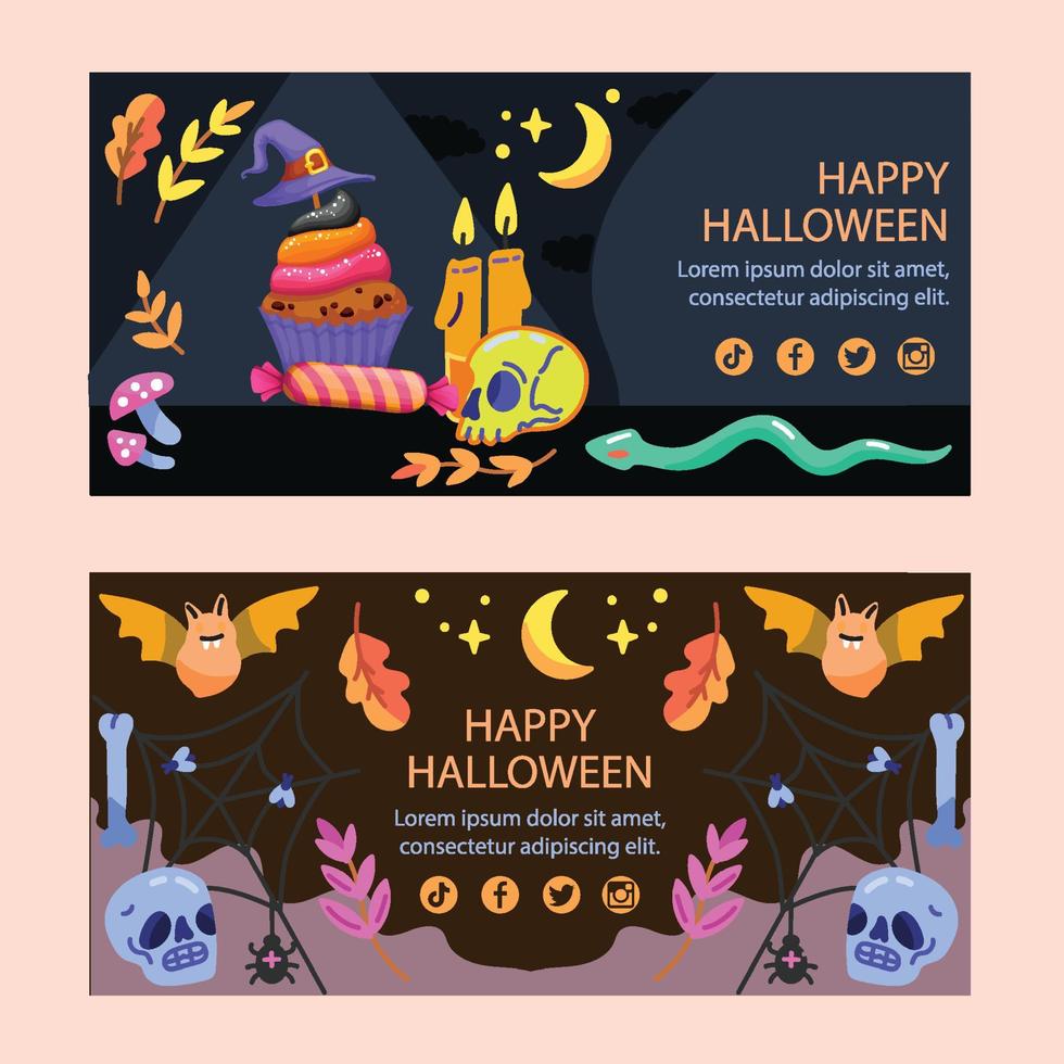 Halloween-Banner-Set-Vorlage vektor