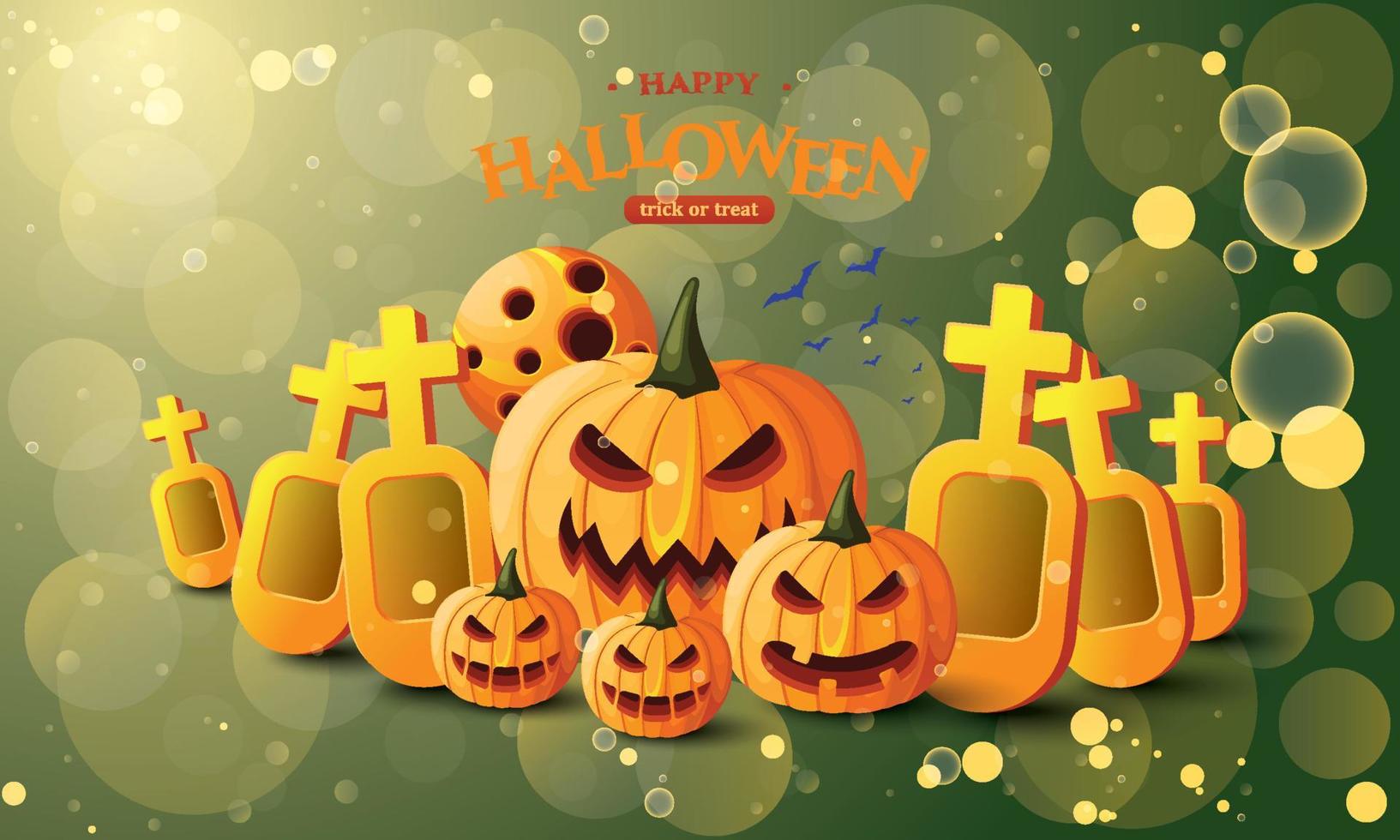 Happy Halloween-Banner mit Kürbis vektor