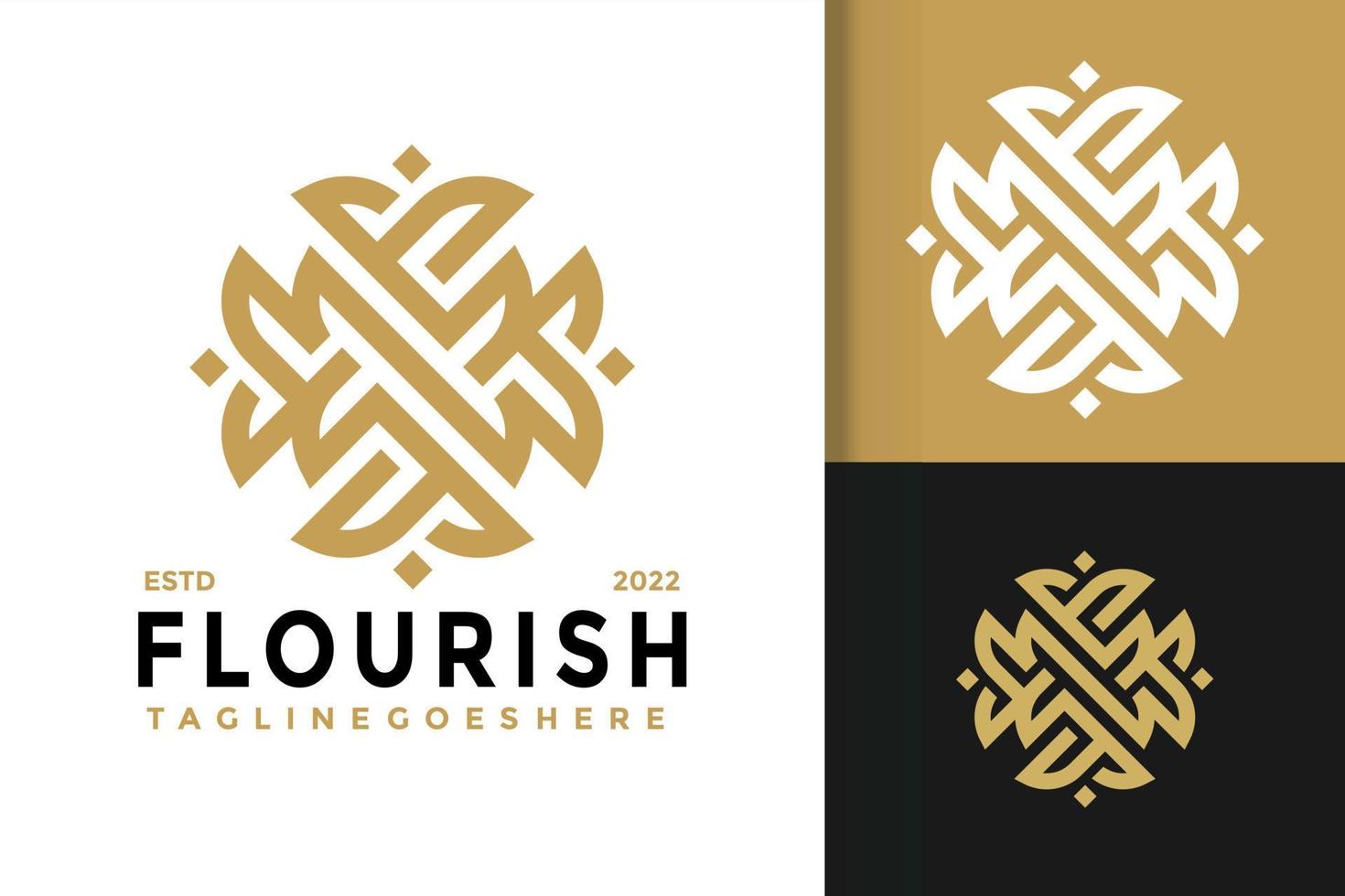 Luxus gedeihen elegantes Logodesign, Markenidentitätslogovektor, modernes Logo, Logodesignvektorillustrationsschablone vektor