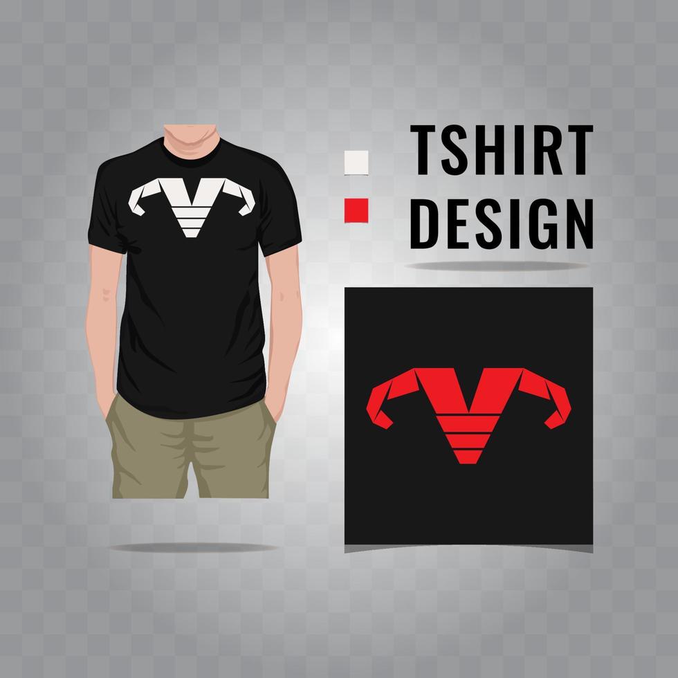 v und starke Symbol-T-Shirt-Design-Vektorillustration vektor