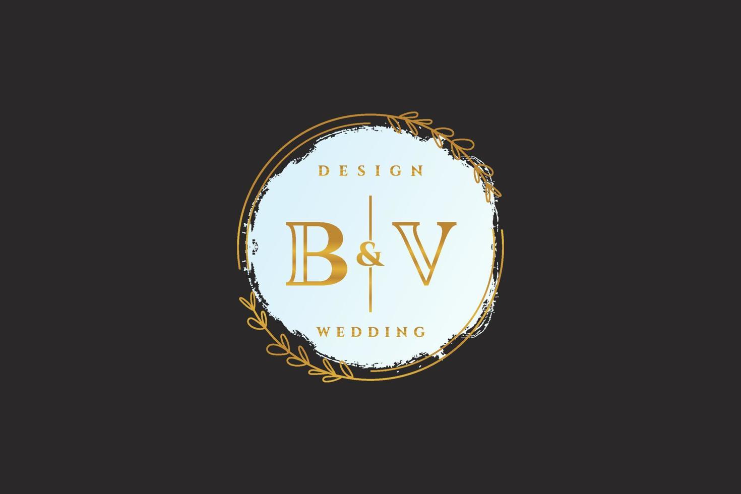 första bv skönhet monogram och elegant logotyp design handstil logotyp av första signatur, bröllop, mode, blommig och botanisk med kreativ mall. vektor