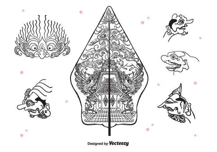 Wayang Icons Vektor