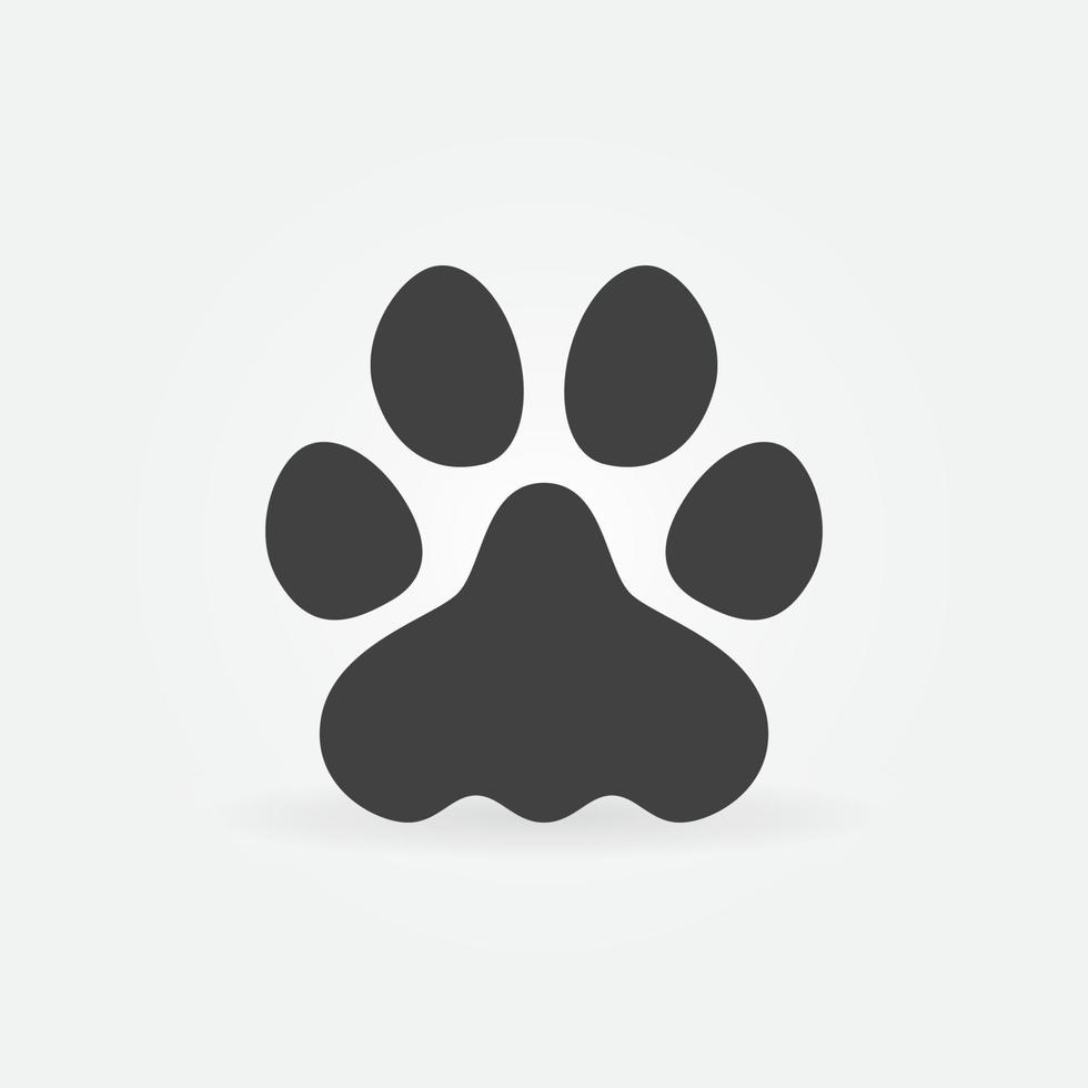 Vektor Katze oder Hund Pfotenabdruck Konzept Silhouette Symbol
