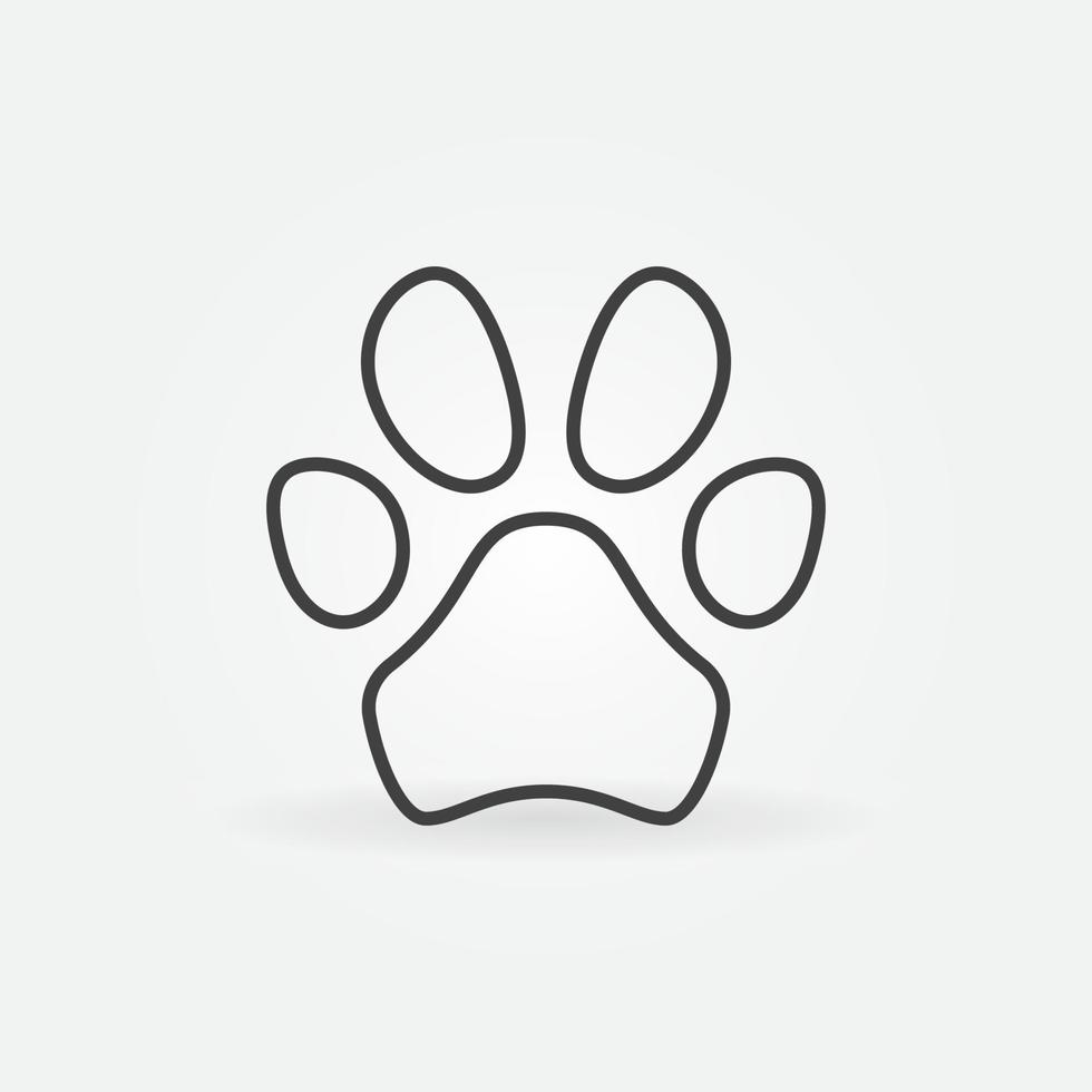 sällskapsdjur fot skriva ut översikt ikon - Tass mark vektor begrepp symbol