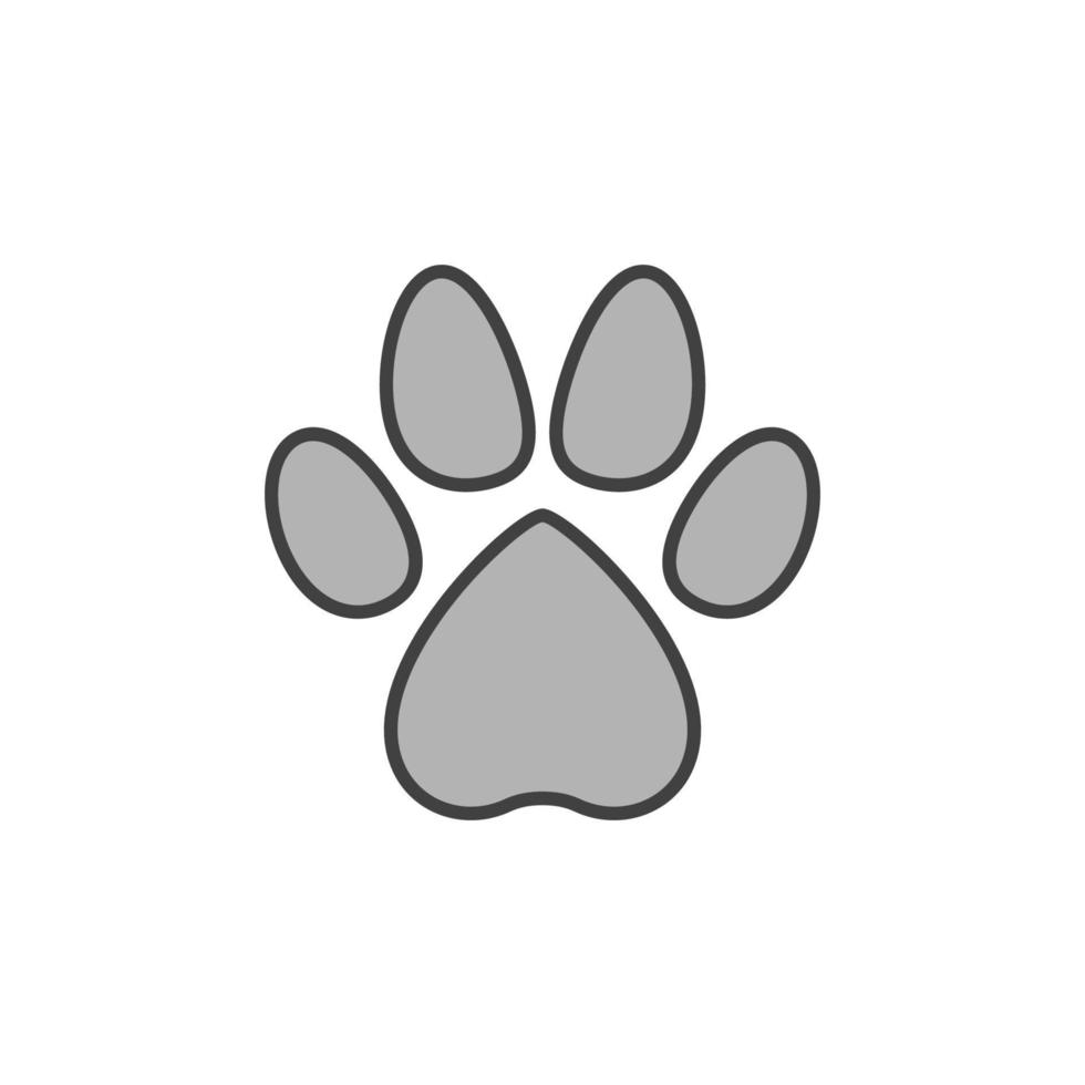 Hund oder Welpe Pfotenabdruck Vektorkonzept graues Symbol oder Zeichen vektor