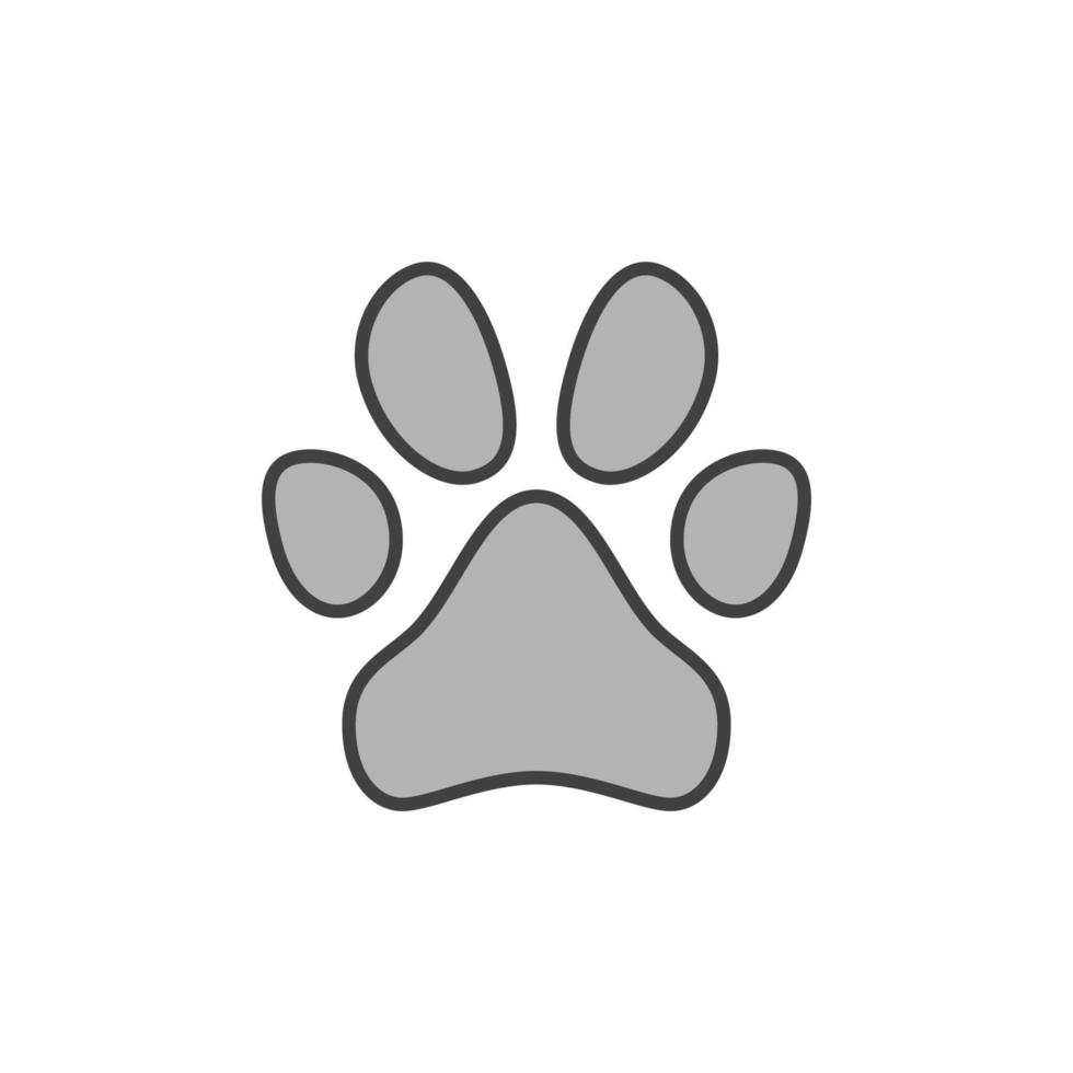 Vektor Hund Pfote Fußabdruck Konzept graue moderne Ikone
