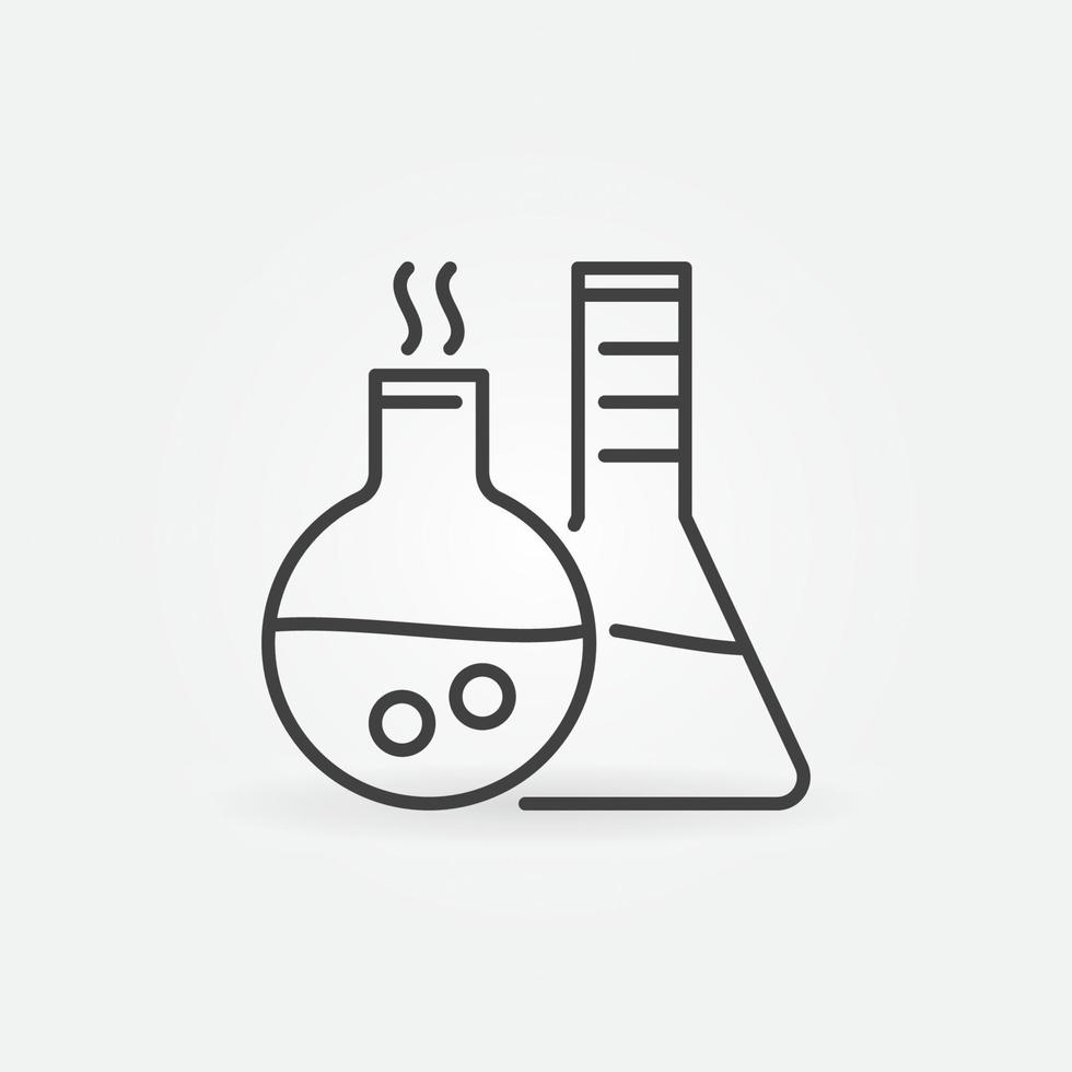 Chemie Flaschen Vektor Biotechnologie Konzept dünne Linie Symbol