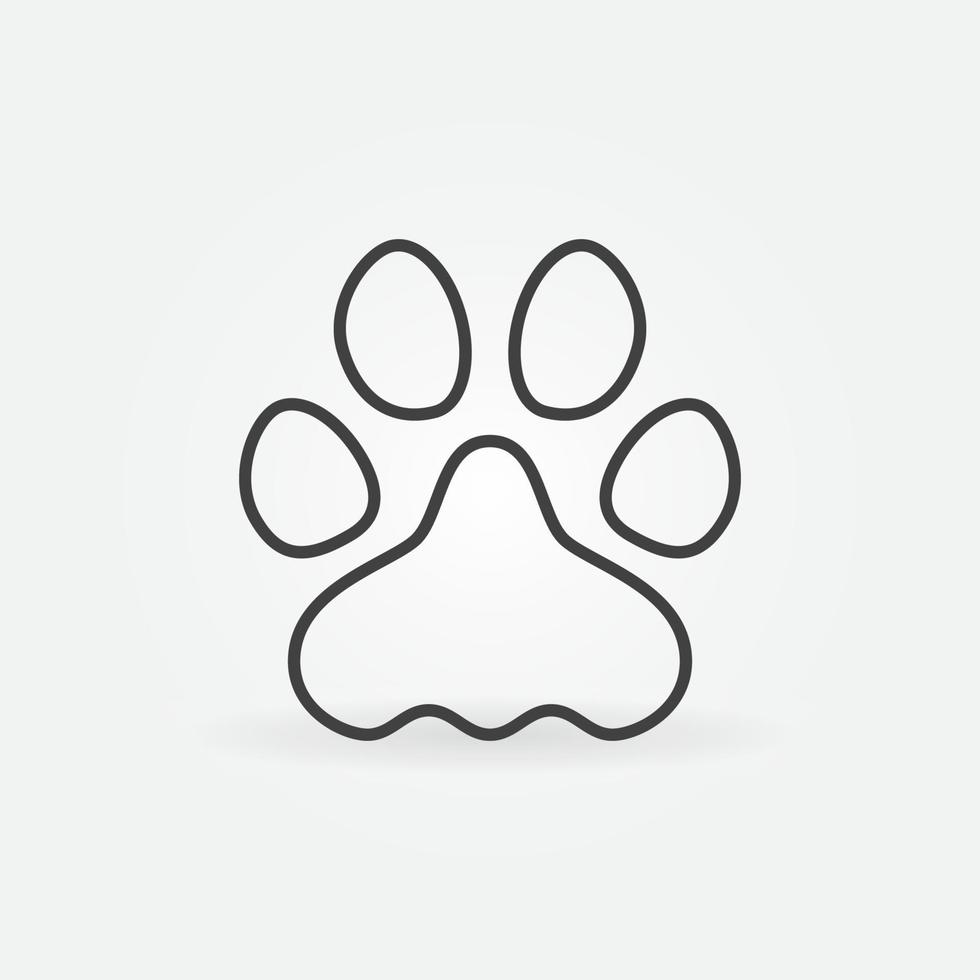 katt eller hund Tass skriva ut vektor översikt begrepp ikon