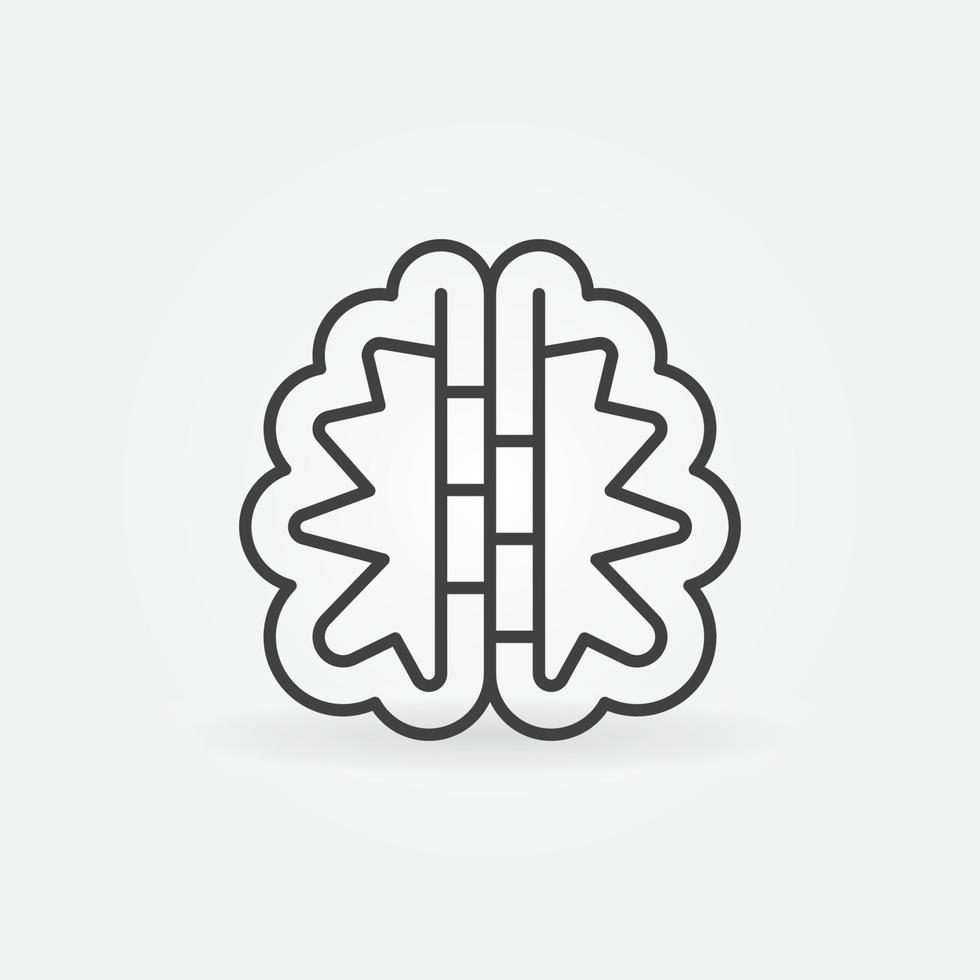 Lineares Symbol für das digitale Gehirnvektorkonzept des maschinellen Lernens vektor