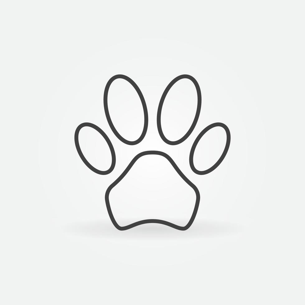 hund Tass skriva ut linjär vektor begrepp ikon eller logotyp
