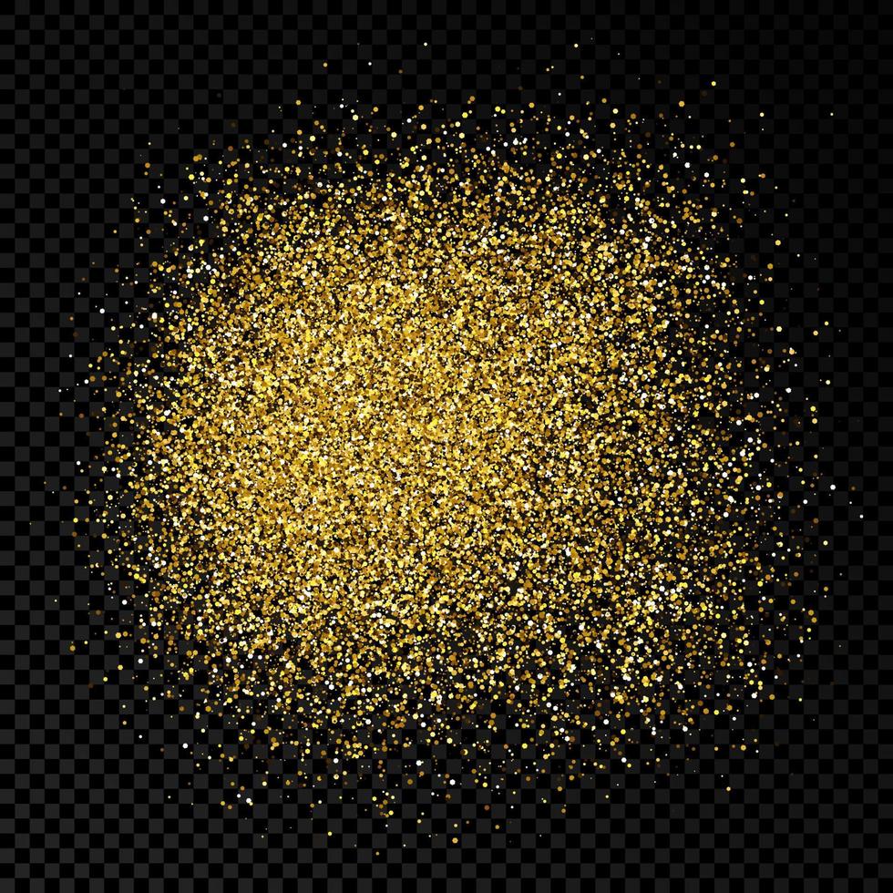 goldener glitzernder hintergrund auf einem dunklen transparenten hintergrund. hintergrund mit goldglittereffekt und leerem platz für ihren text. Vektor-Illustration vektor