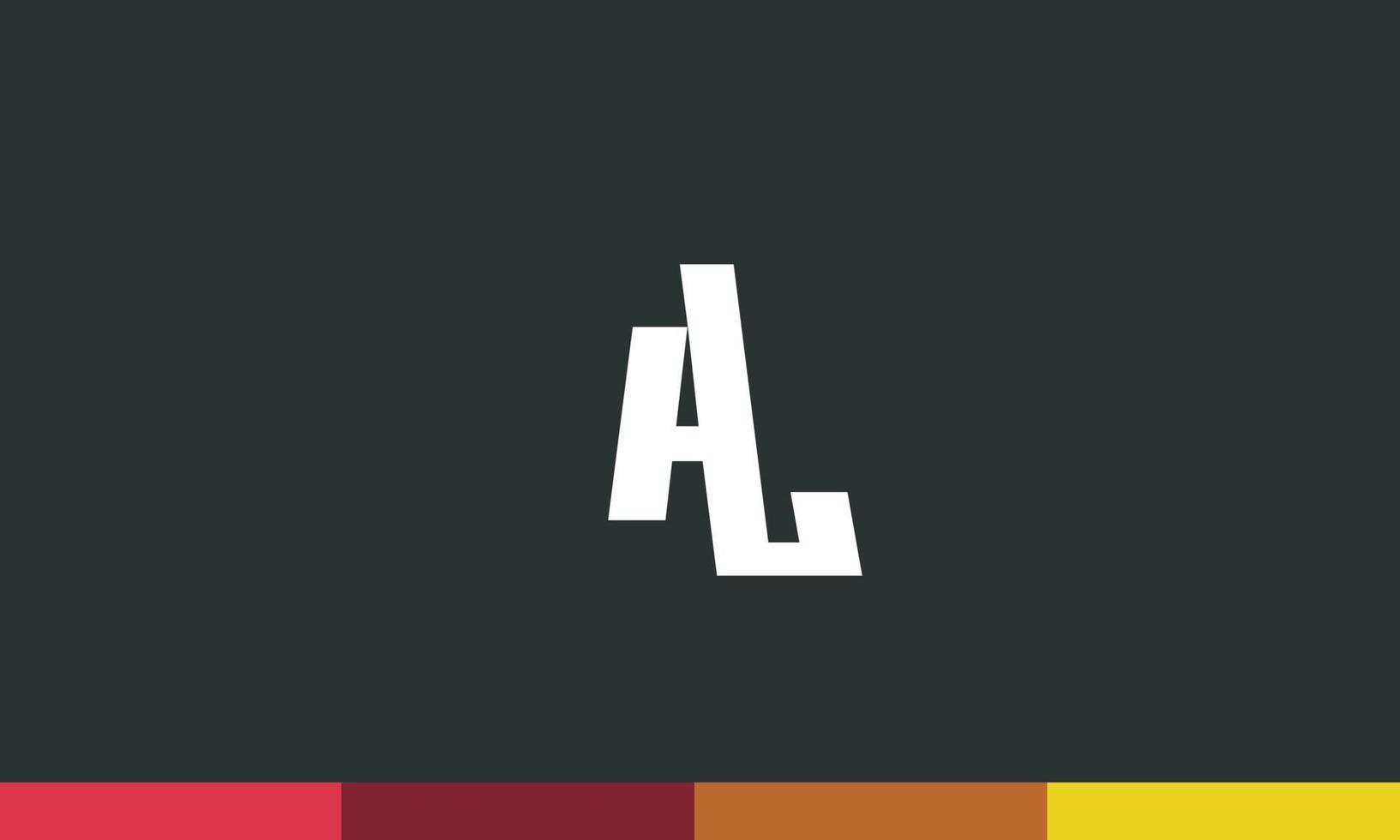 alphabet buchstaben initialen monogramm logo al, la, a und l vektor