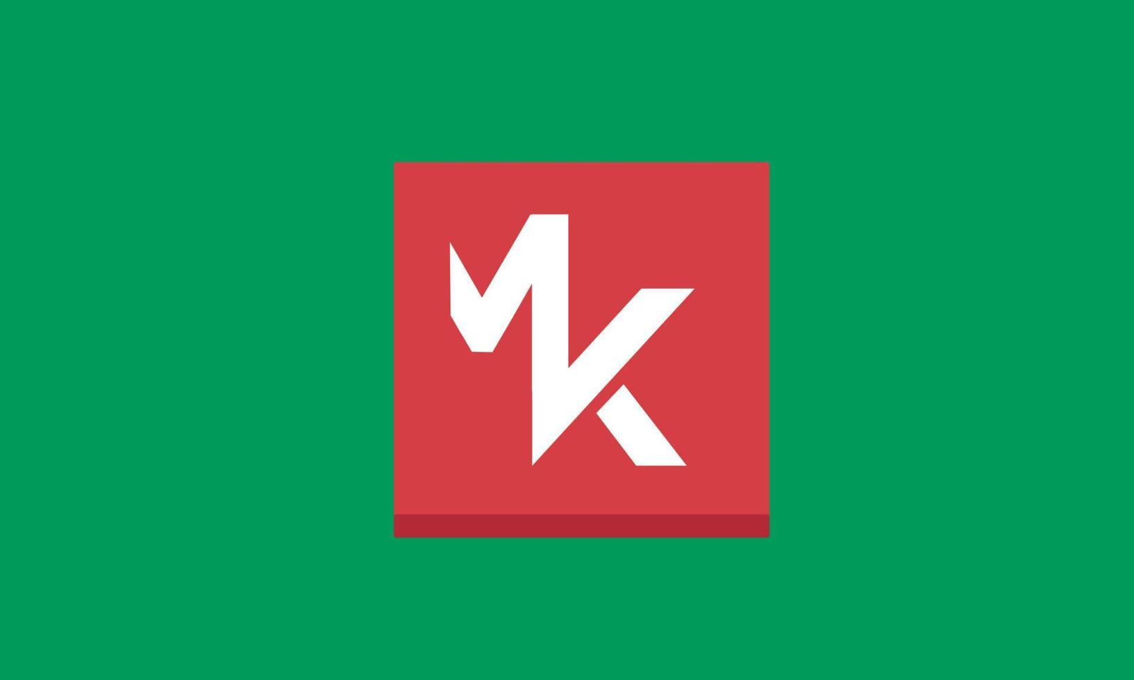 alfabetet bokstäver initialer monogram logotyp mk, km, m och k vektor