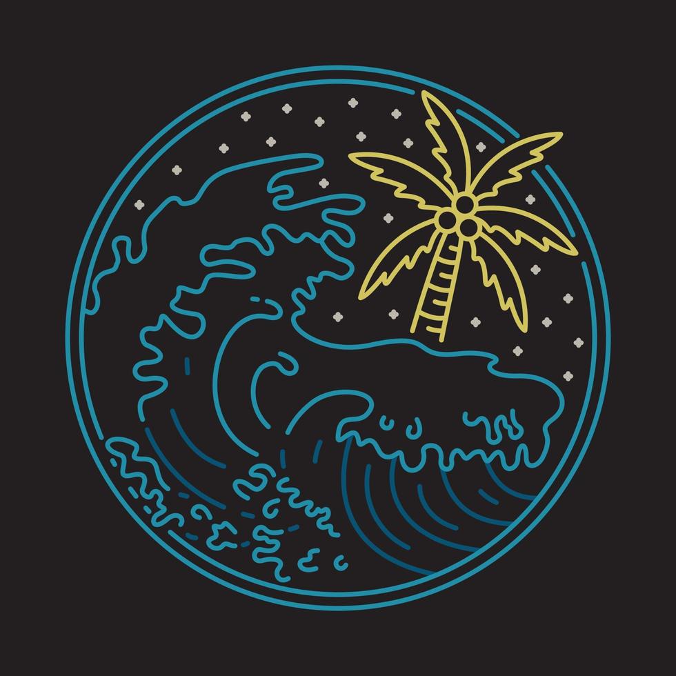 gute welle zum surfen im sommer grafische illustration vektorkunst t-shirt design vektor