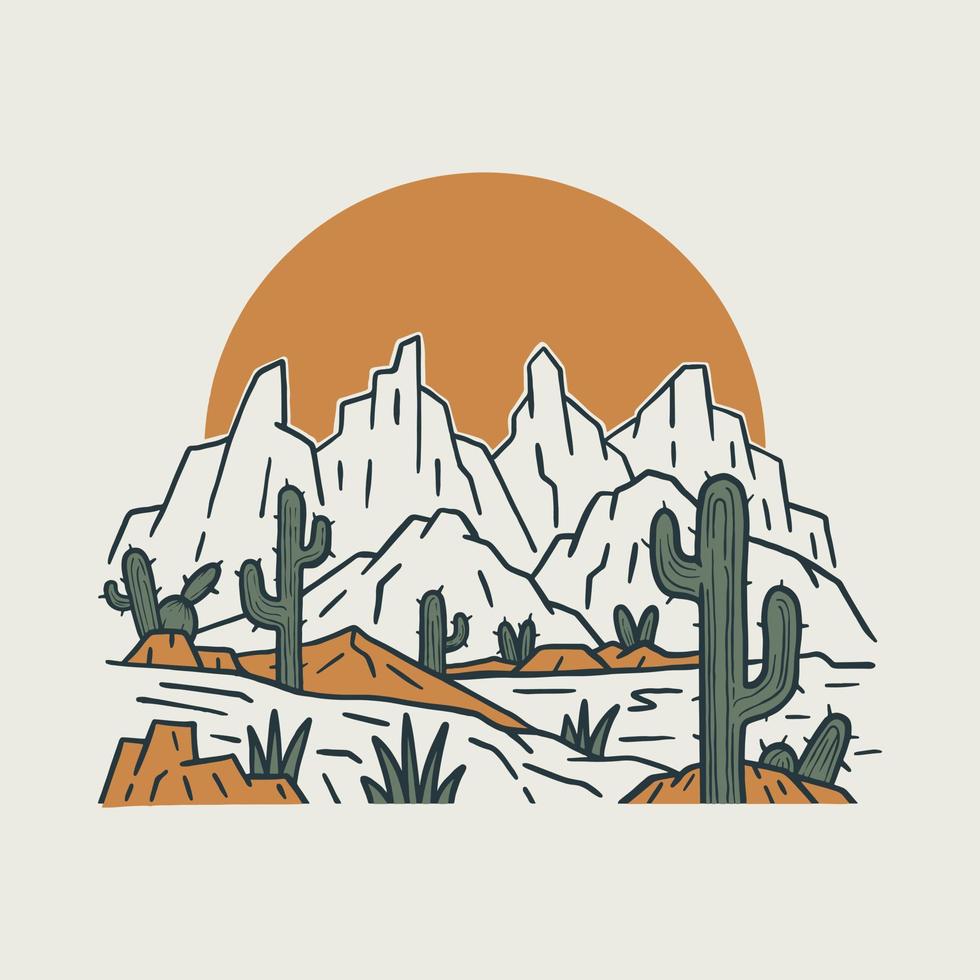 Bra se av bergen med soluppgång grafisk illustration vektor konst t-shirt design