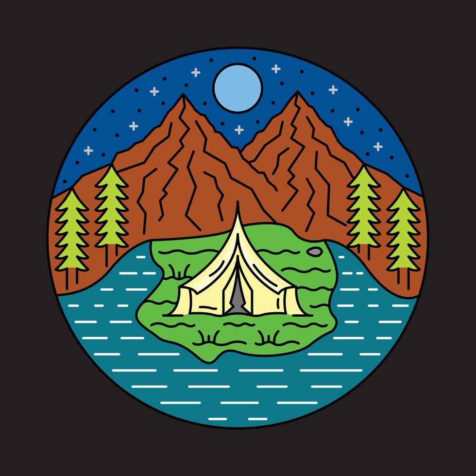 trevlig plats för camping och kyla grafisk illustration vektor konst t-shirt design