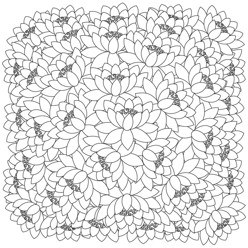 lotus blomma färg sida av enkelhet konstnärlig dragen med blomma blomma på isolerat bakgrund vektor