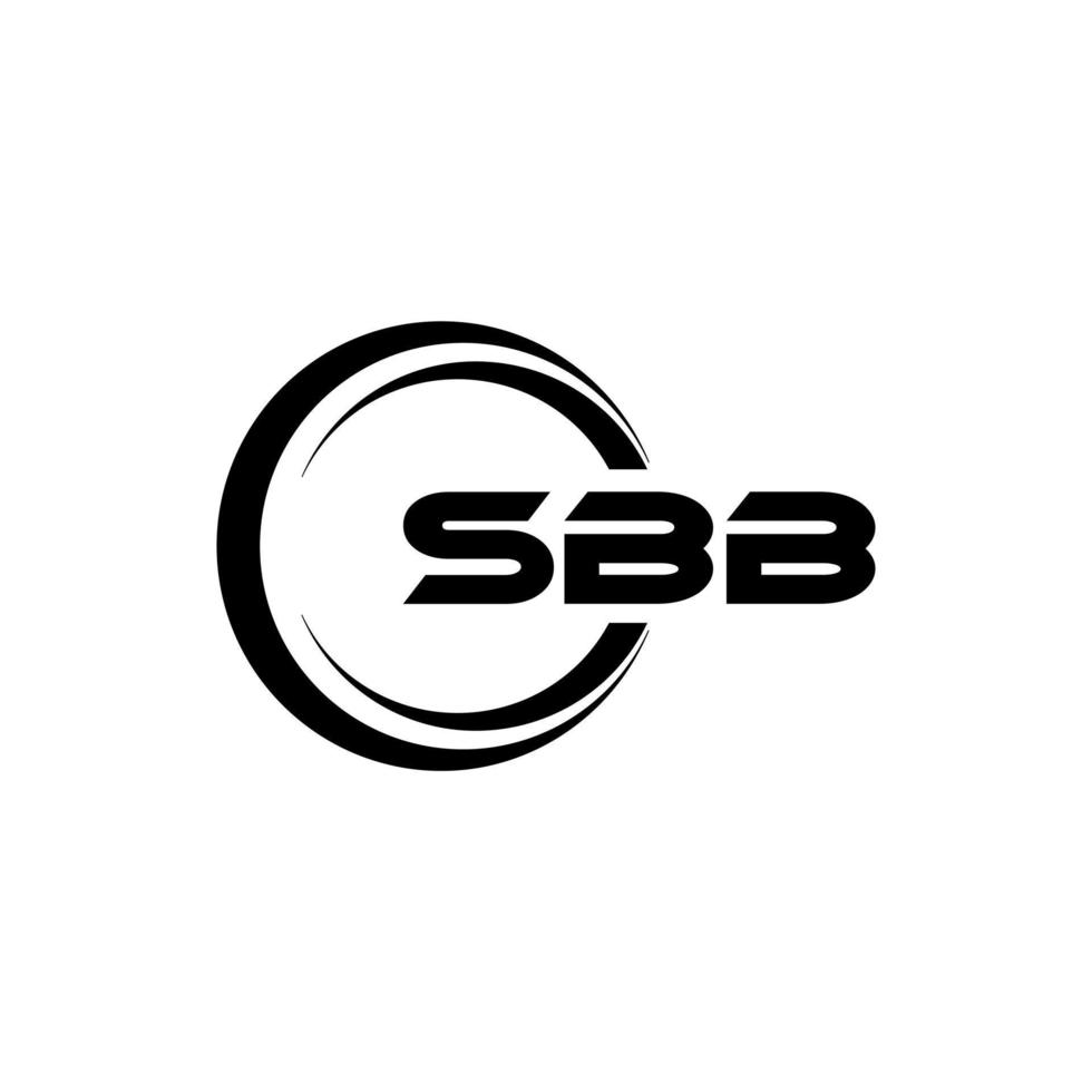 sbb-Brief-Logo-Design mit weißem Hintergrund in Illustrator. Vektorlogo, Kalligrafie-Designs für Logo, Poster, Einladung usw. vektor