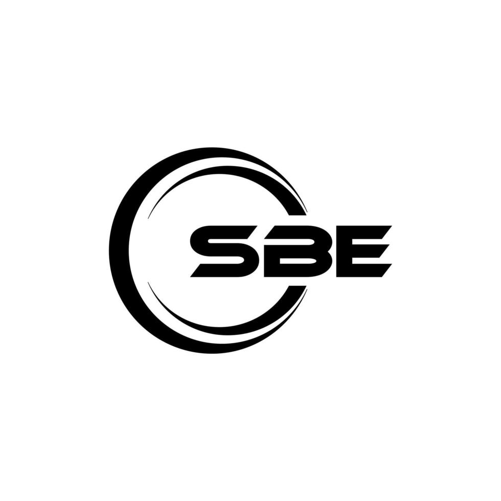 SBE brev logotyp design med vit bakgrund i illustratör. vektor logotyp, kalligrafi mönster för logotyp, affisch, inbjudan, etc.