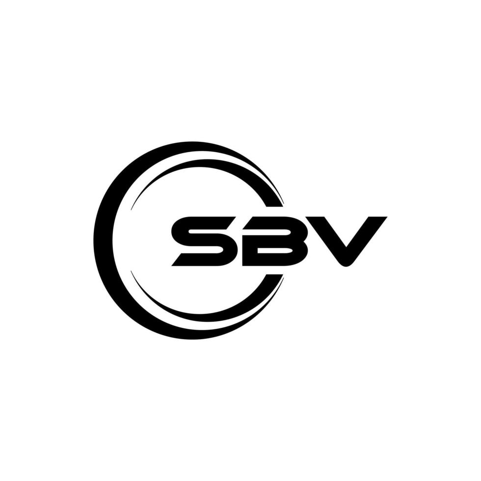 sbv brev logotyp design med vit bakgrund i illustratör. vektor logotyp, kalligrafi mönster för logotyp, affisch, inbjudan, etc