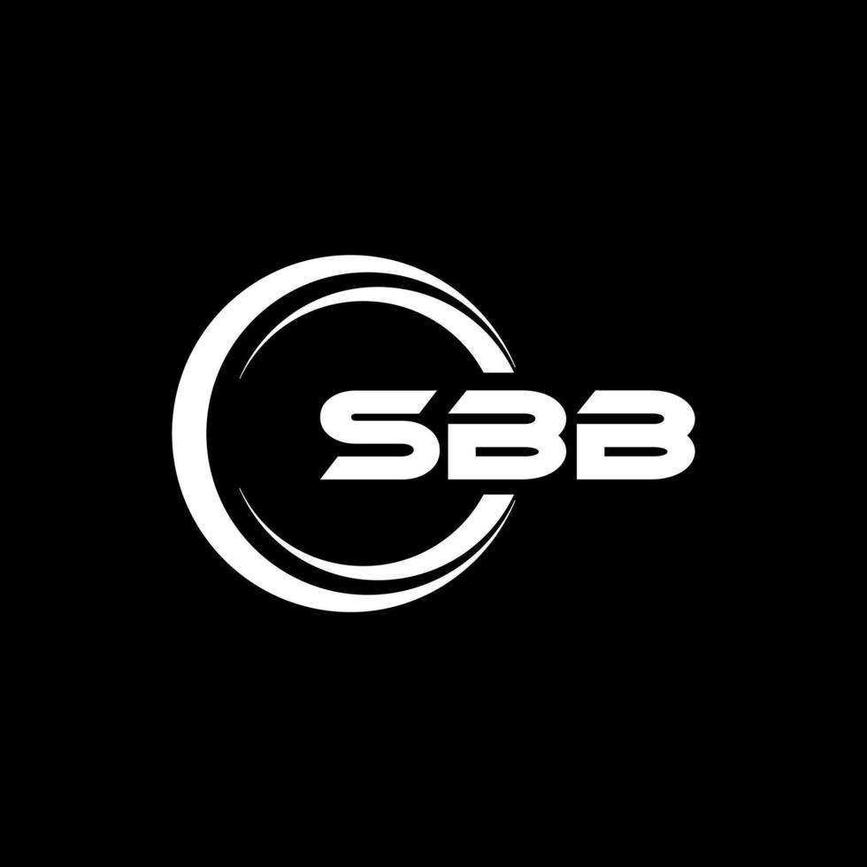 sbb brev logotyp design med svart bakgrund i illustratör. vektor logotyp, kalligrafi mönster för logotyp, affisch, inbjudan, etc.