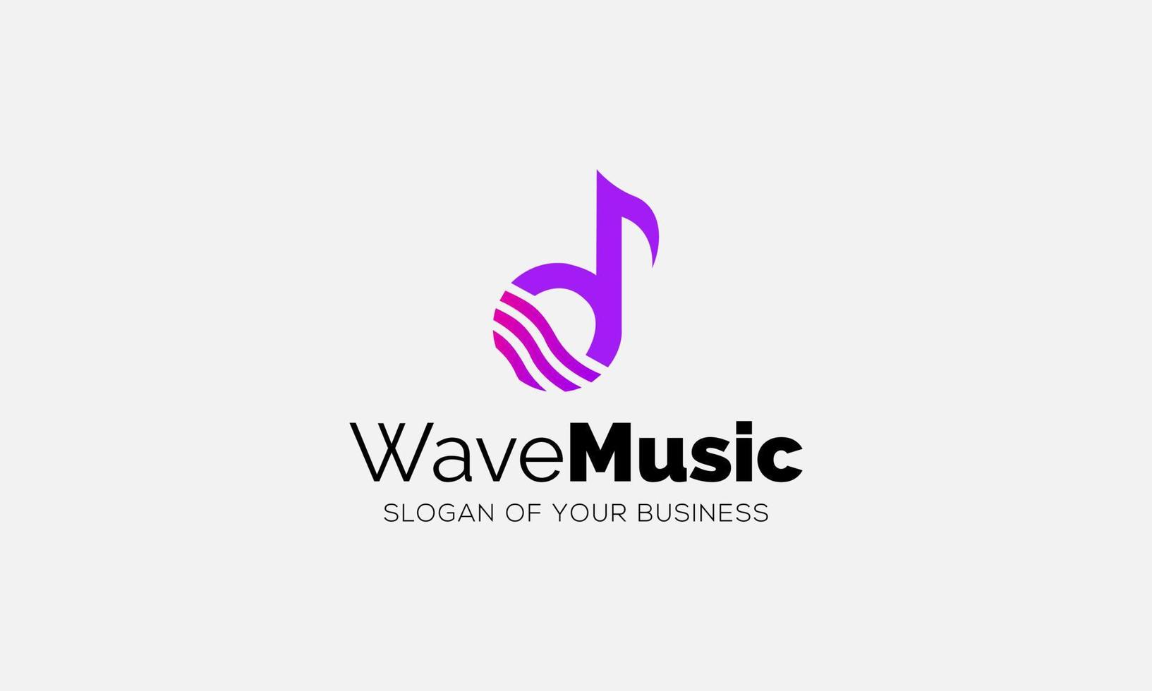 logotyp design av musik med ljud Vinka stil vektor