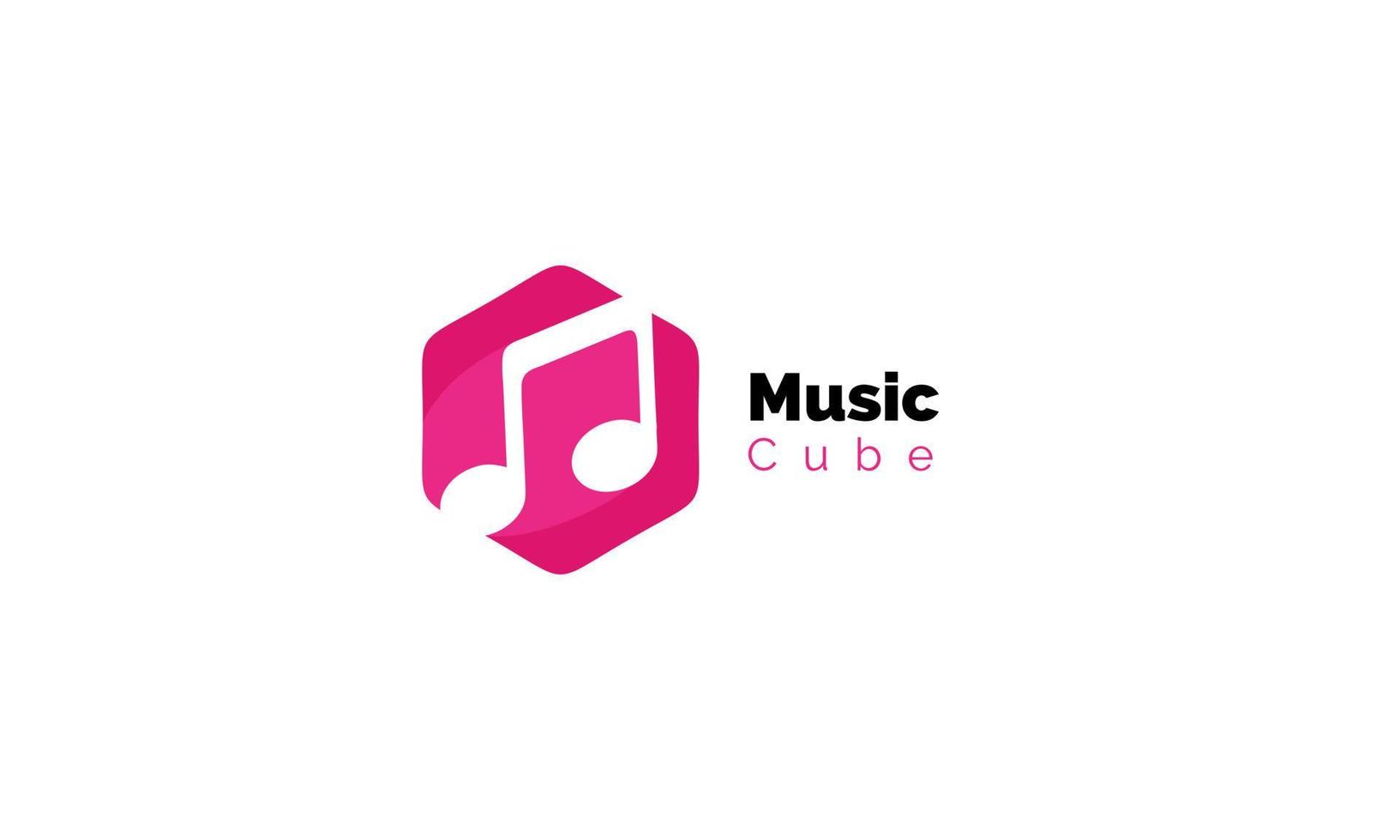 modern kub musik symbol logotyp design vektor