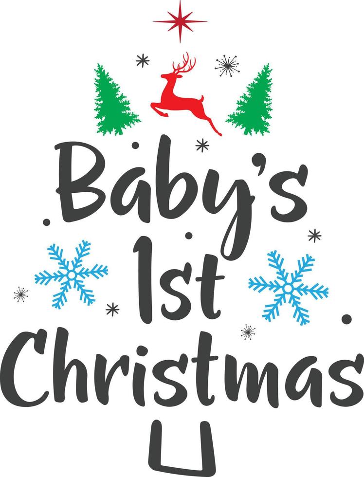 babys erstes weihnachten, frohe weihnachten, weihnachtsmann, weihnachtsferien, vektorillustrationsdatei vektor