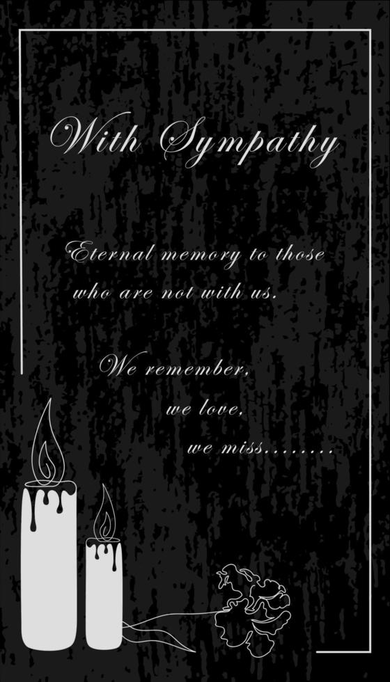 med sympati, affisch på de svart grunge bakgrund. text, ljus, liggande blomma. dödsruna. vektor illustration för begravning sida.