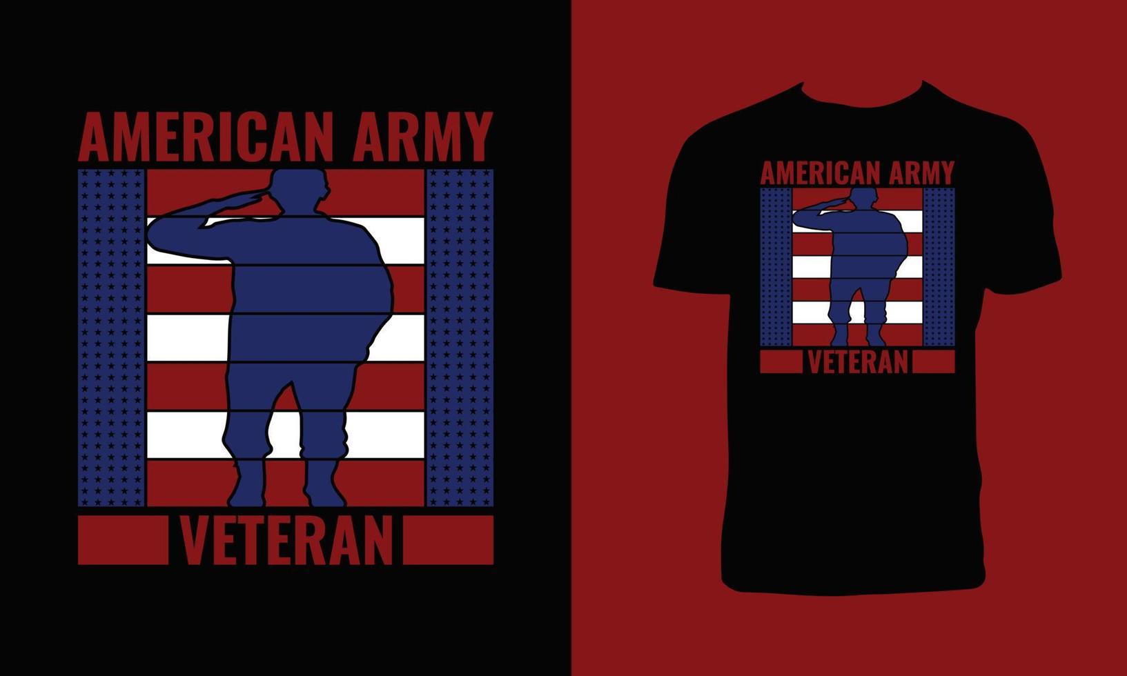 veteranen-t-shirt-design und vektorillustration vektor