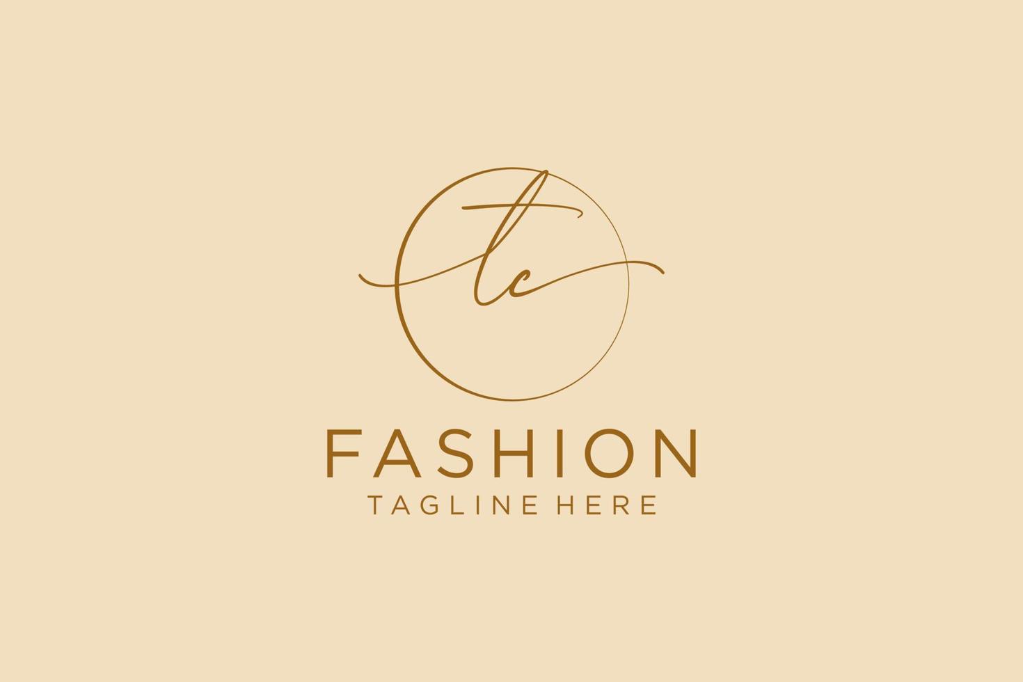 första tc feminin logotyp skönhet monogram och elegant logotyp design, handstil logotyp av första signatur, bröllop, mode, blommig och botanisk med kreativ mall. vektor