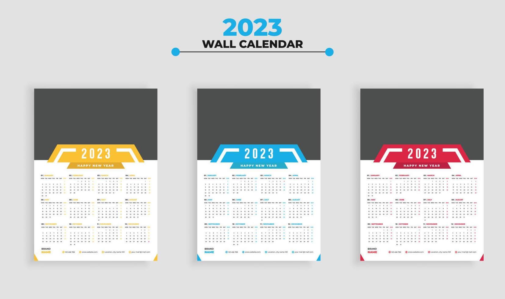 kreativ modern vägg kalender 2023 vektor