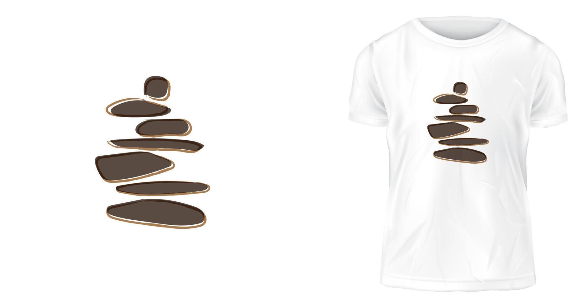 T-Shirt-Designkonzept, Steinbalance vektor