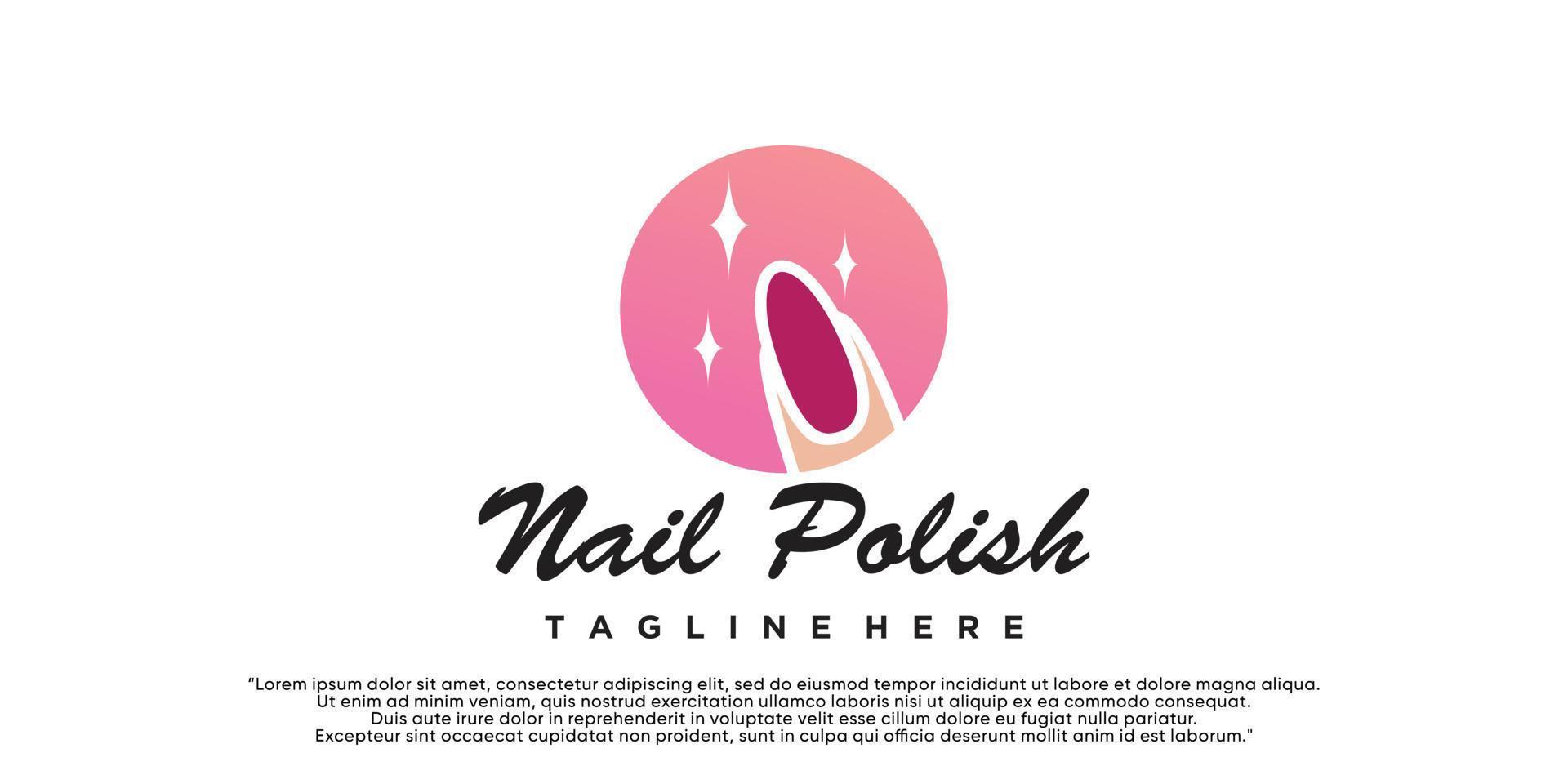 nagel salong ikon logotyp design manikyr vektor design nagel putsa och kvinna finger logotyp premie vektor