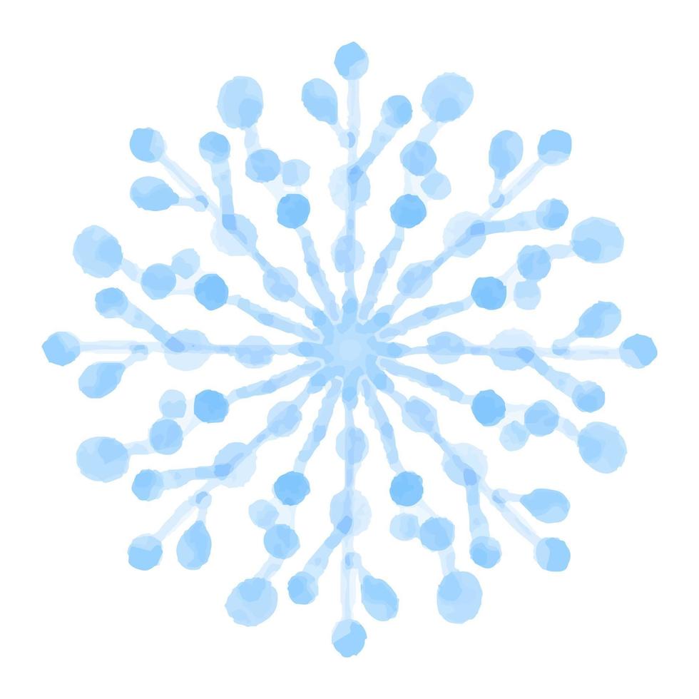 isolierte aquarellschneeflocke. auf weißem Hintergrund. Symbol des Winters. schöne Dekoration. Vektor-Illustration vektor