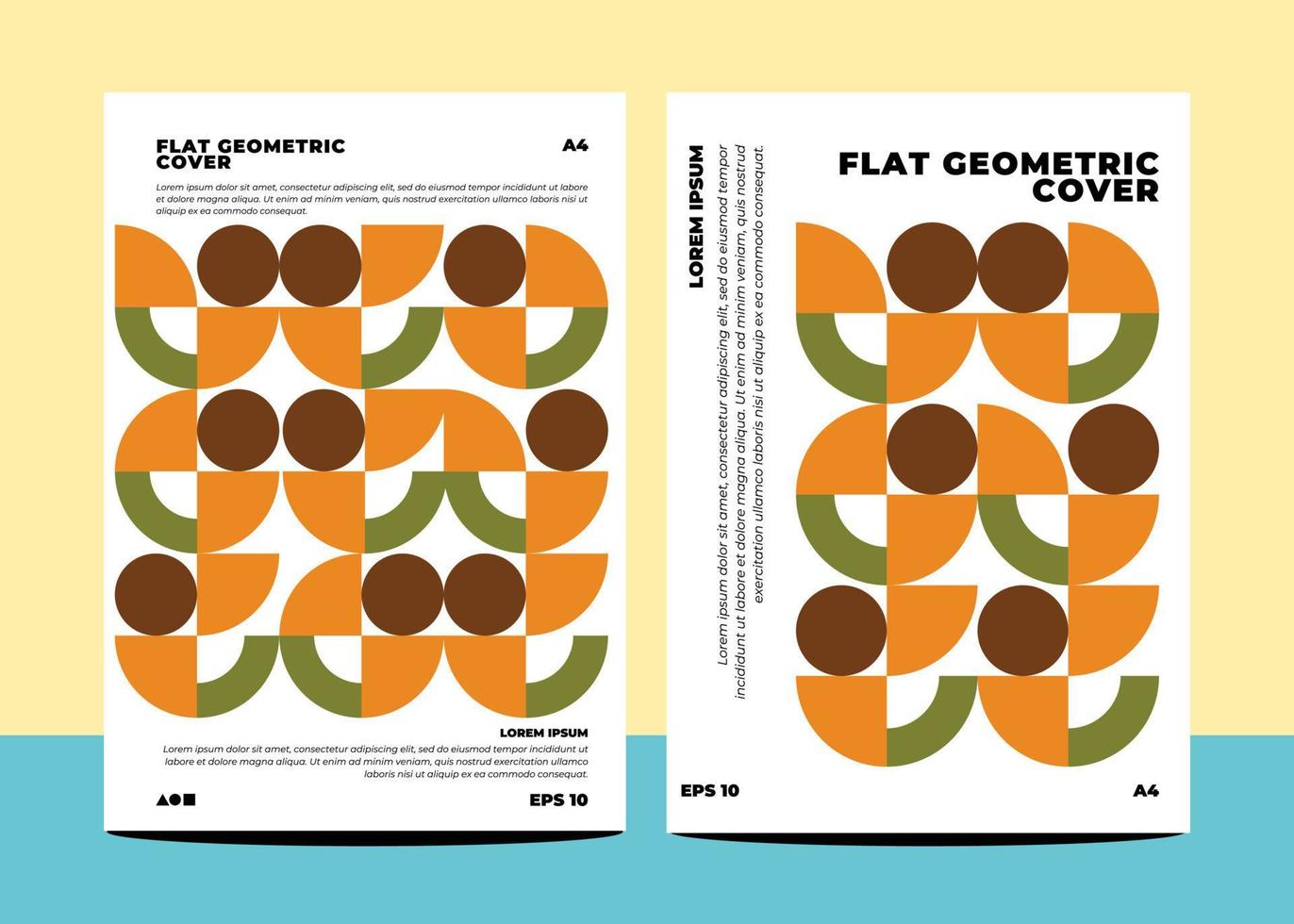 platt geometrisk omslag för årlig Rapportera flygblad bok omslag mall layout i a4 storlek vektor