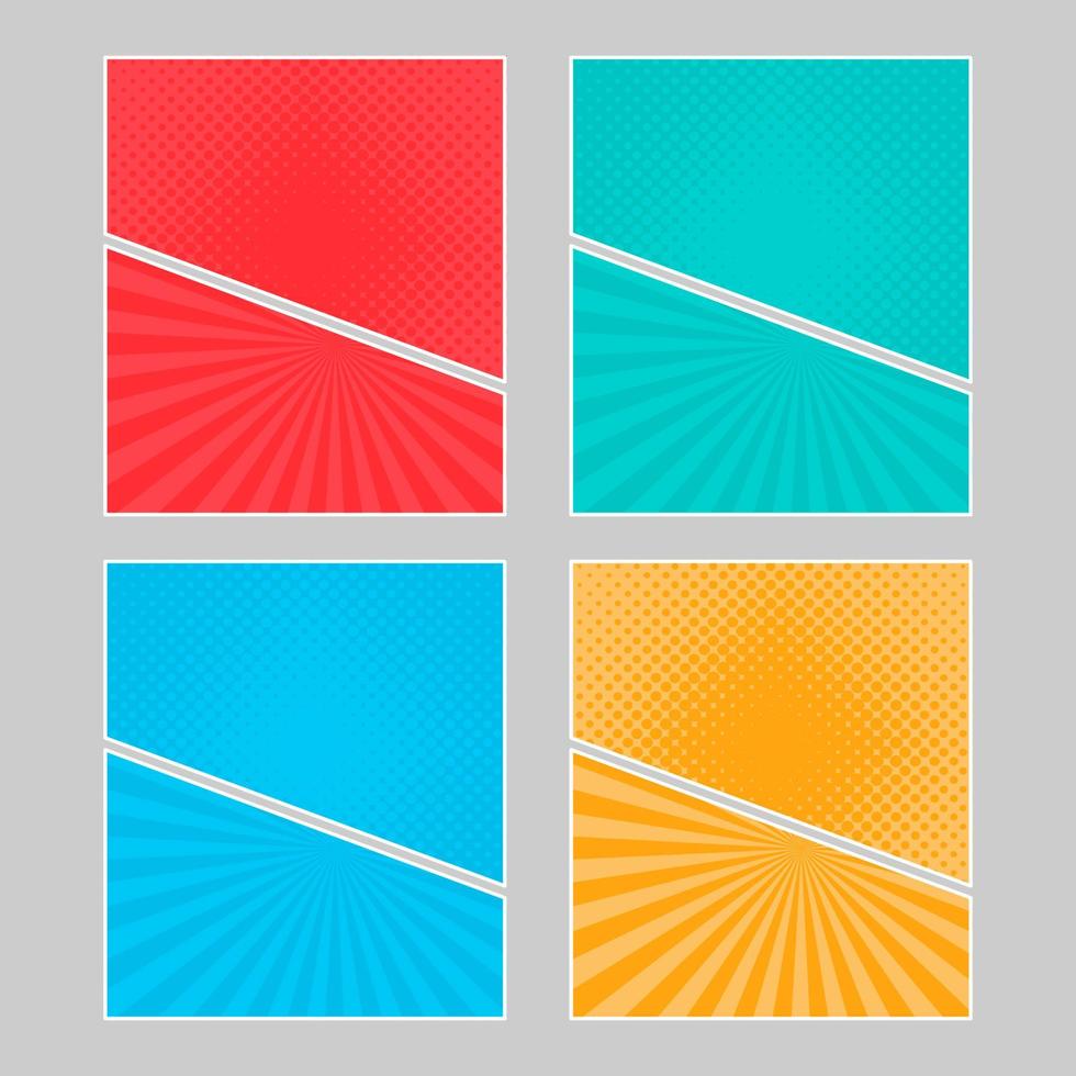 Reihe von mehrfarbigen Pop-Art-Bannern vektor