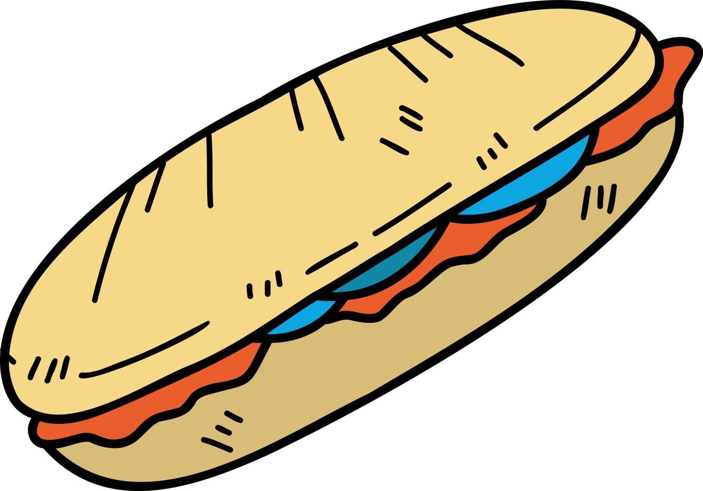 hand gezeichnete köstliche sandwichillustration vektor