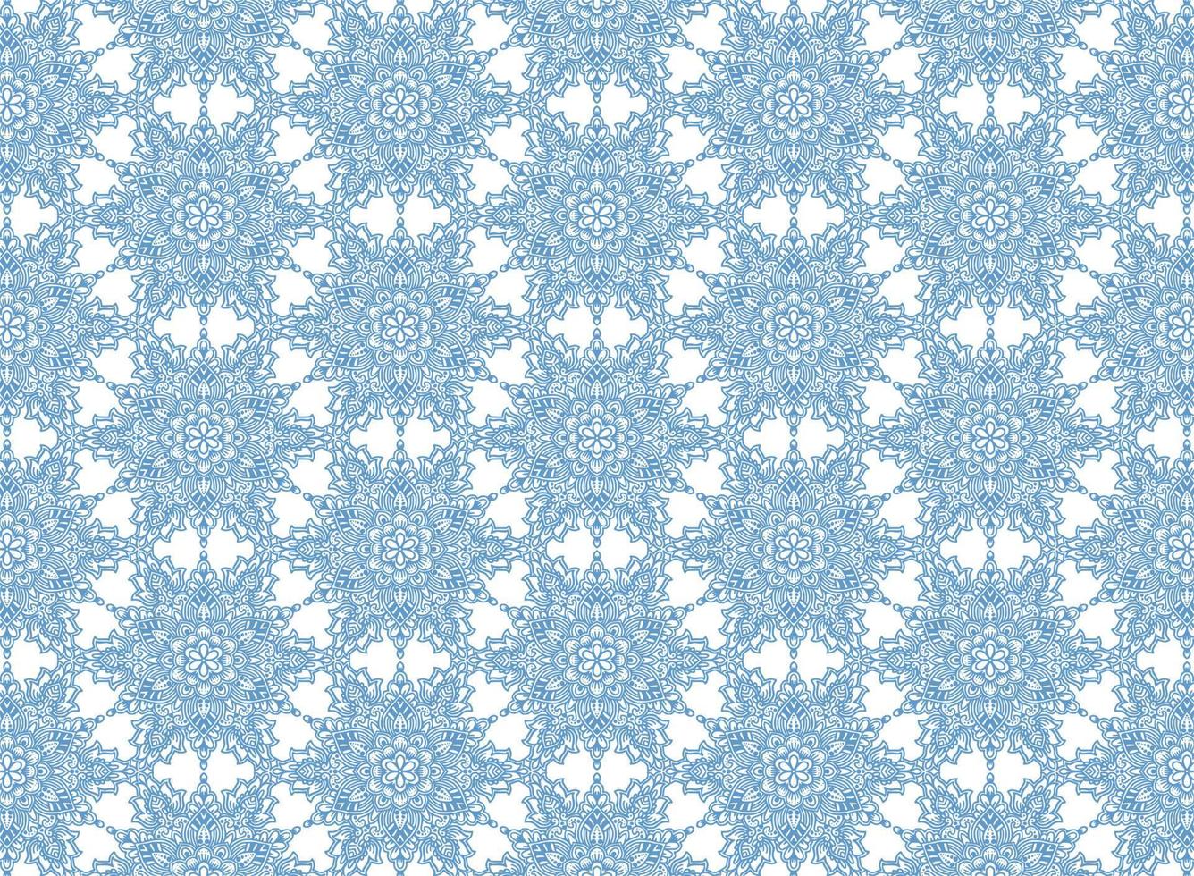 dekorativ blå blommig mönster bakgrund vektor