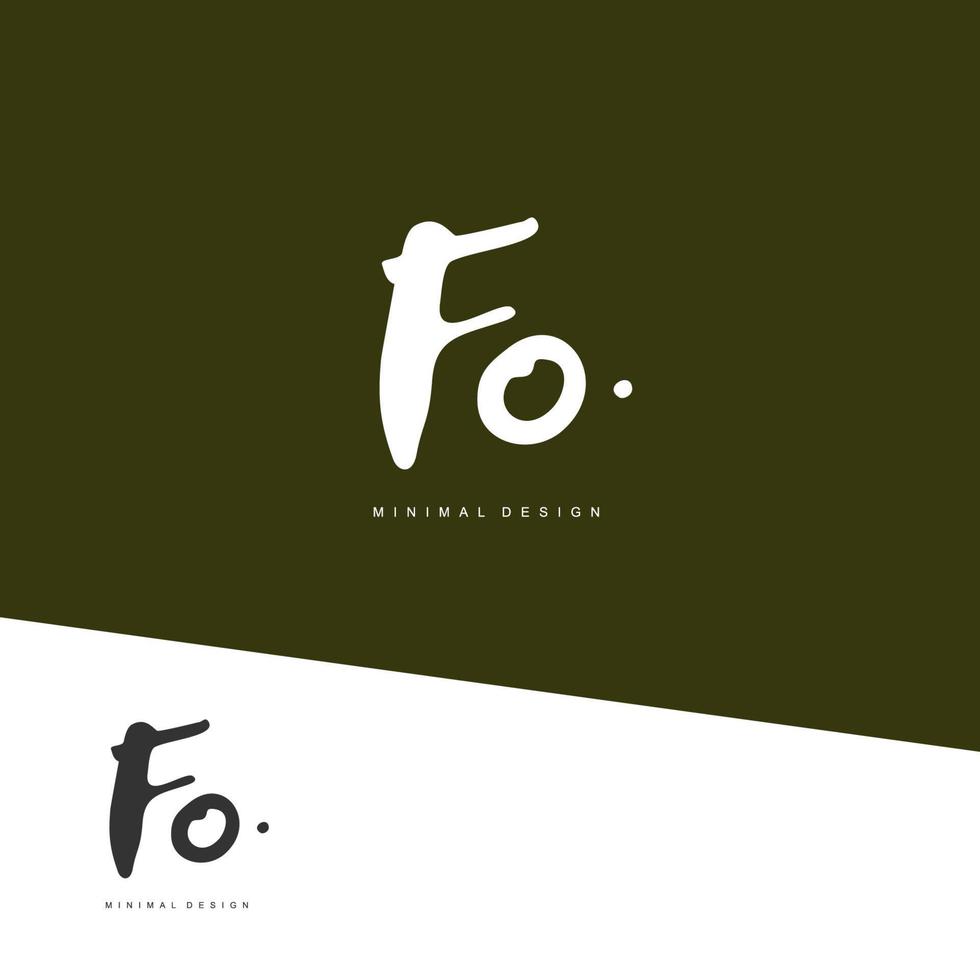 fo anfängliche Handschrift oder handgeschriebenes Logo für die Identität. Logo mit Unterschrift und handgezeichnetem Stil. vektor