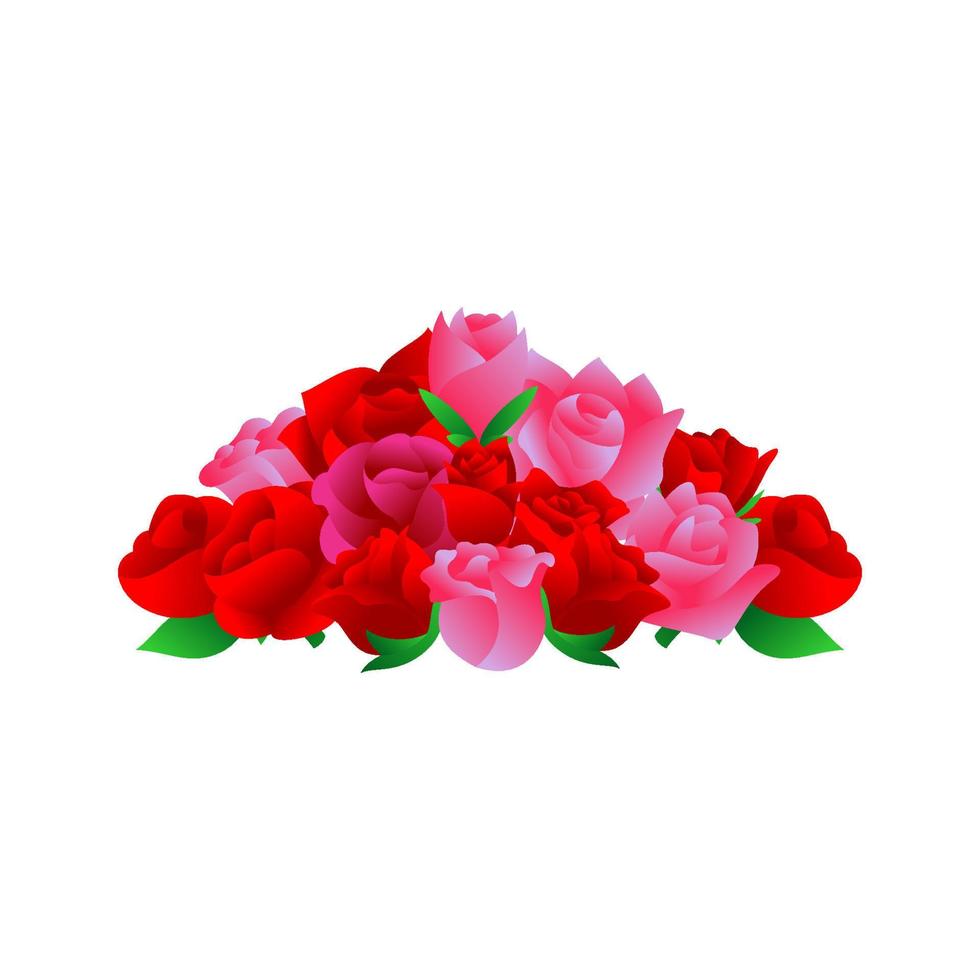 Rosenblumenverzierung. Rosenblumendekoration. Rose Blume Hochzeit Ornament Vorlage. Rosenblumen-Vektorillustration vektor