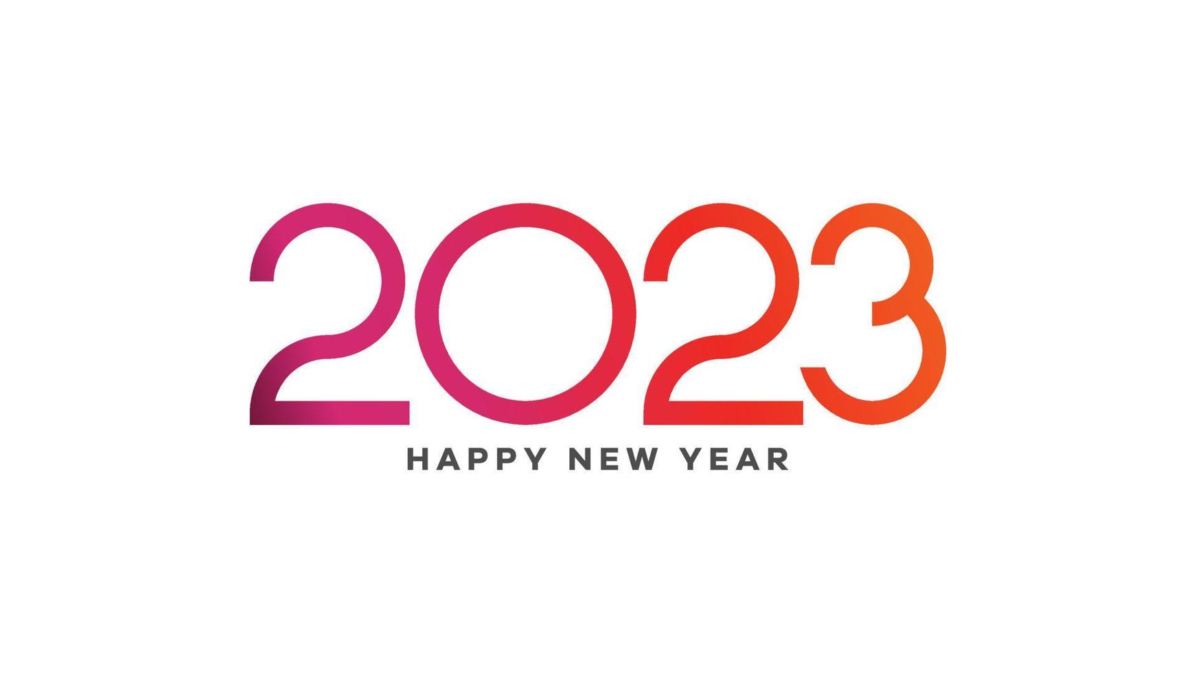 Neujahrsgruß 2023. frohes neues jahr 2023. 2023 dünne linie stil. vektorillustration des neuen jahres 2023. hintergrund des neuen jahres. vektor