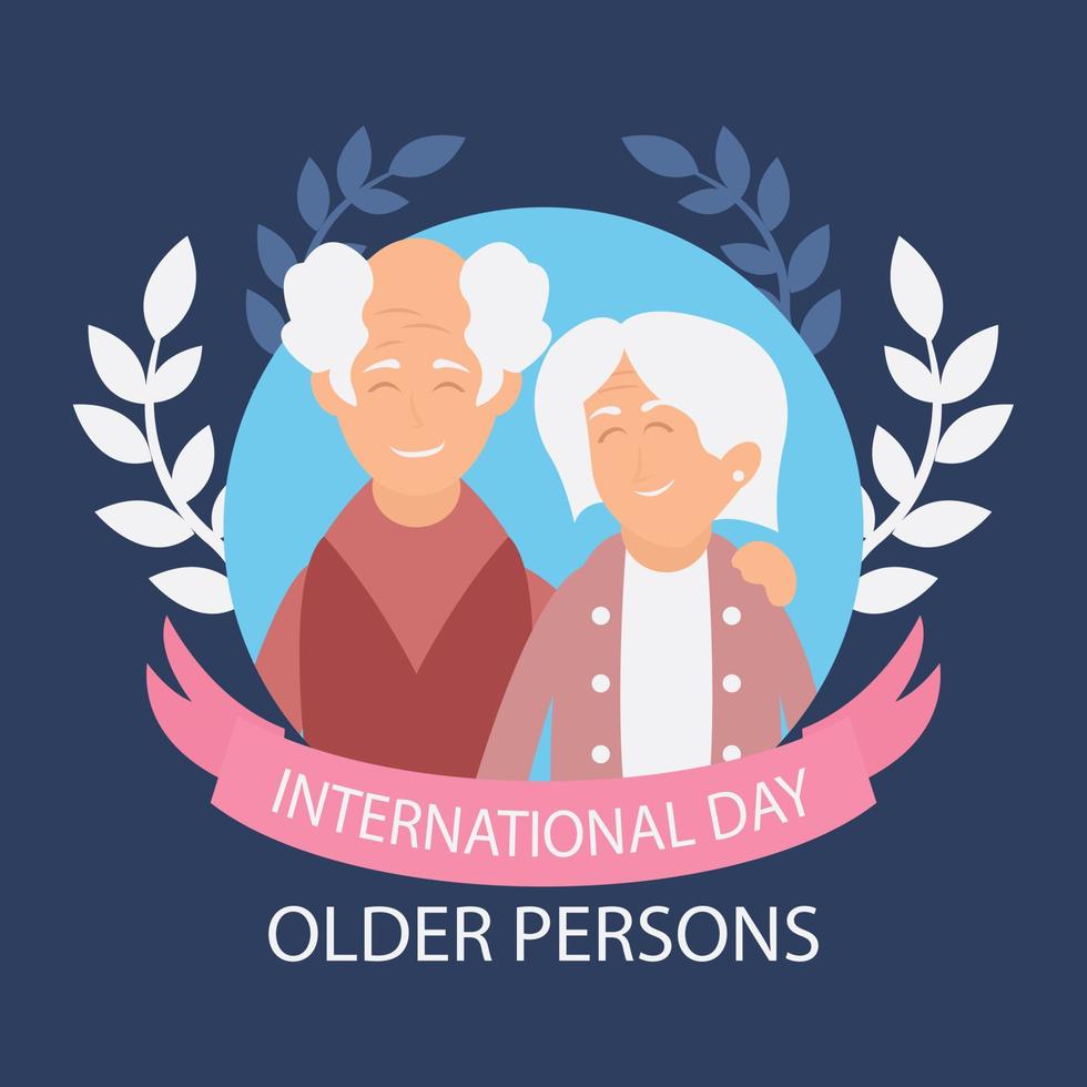 Illustrationsvektorgrafik von Opa und Oma innerhalb des Kreisrahmens, perfekt für ältere Personen zum Internationalen Tag, Feiern, Grußkarten usw. vektor