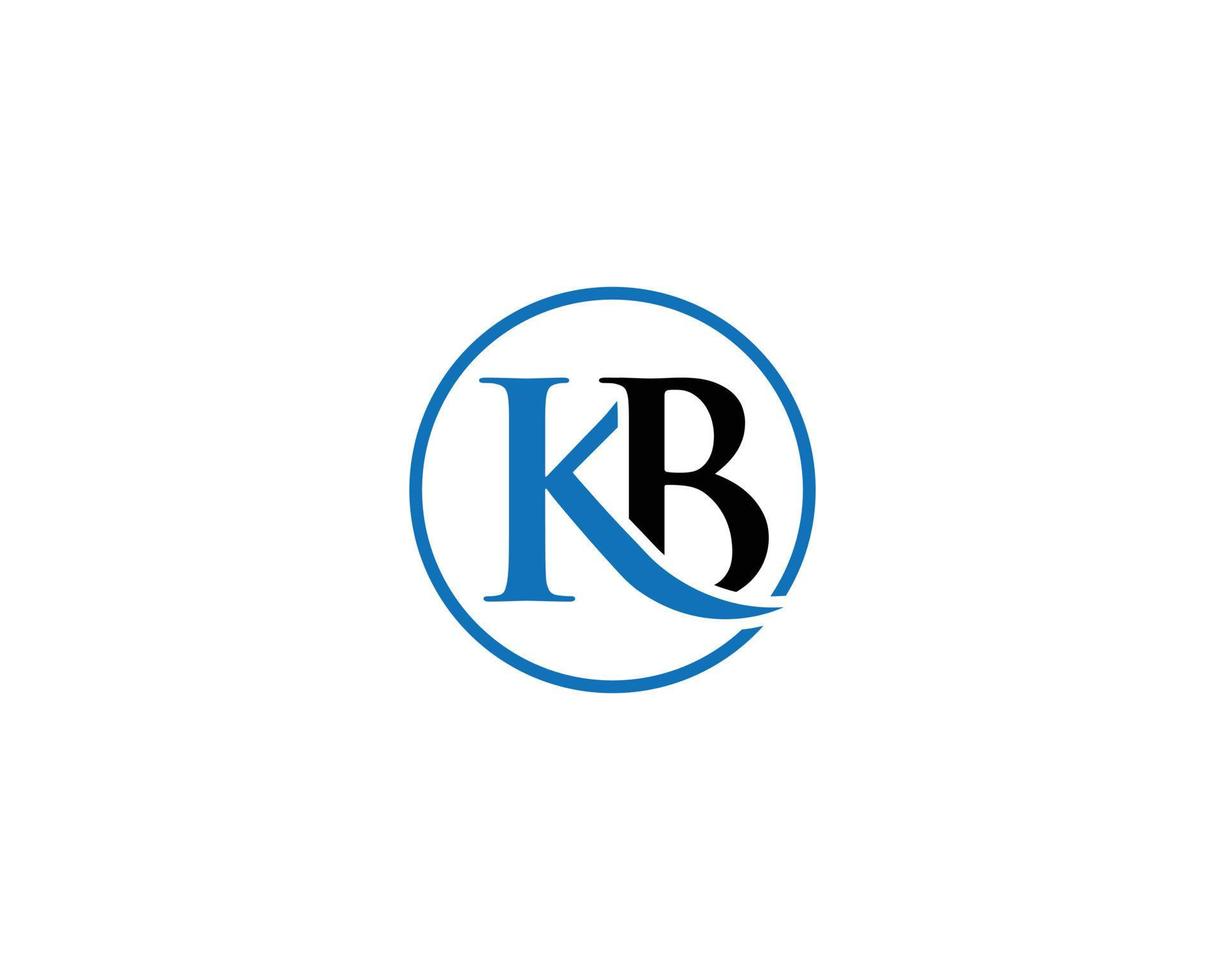 Luxus-Buchstabe kb kreatives Logo-Design mit Kreis-Vektor-Konzept-Vorlage. vektor
