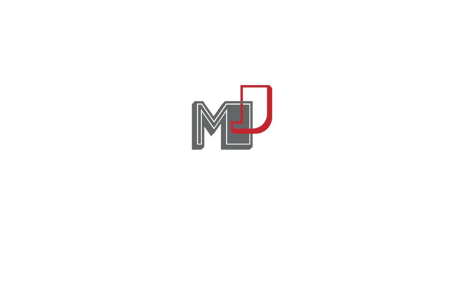 alfabet brev initialer monogram logotyp mj, jm , m och j vektor